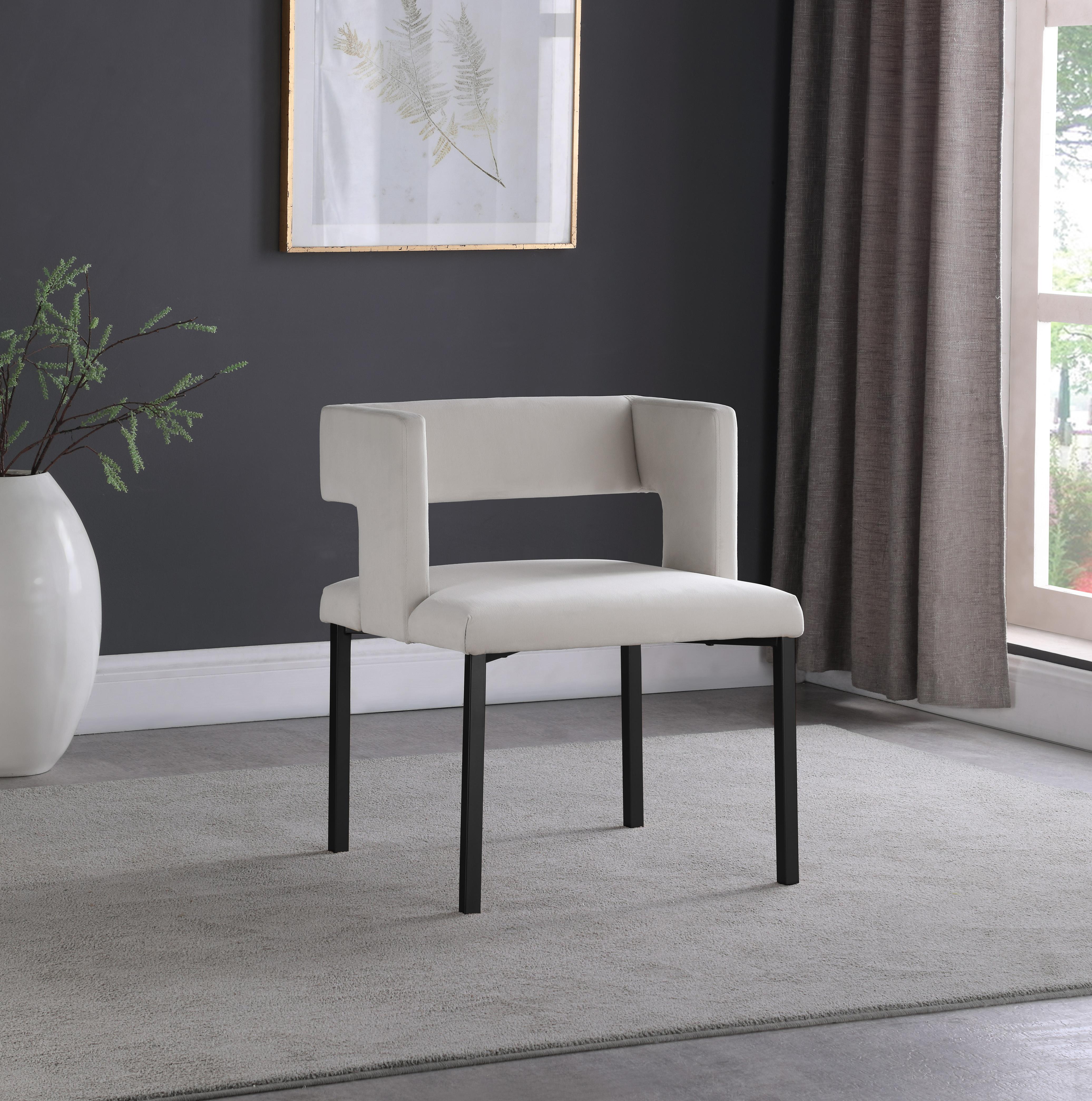 Caleb Cream Velvet Dining Chair - Luxury Home Furniture (MI)
