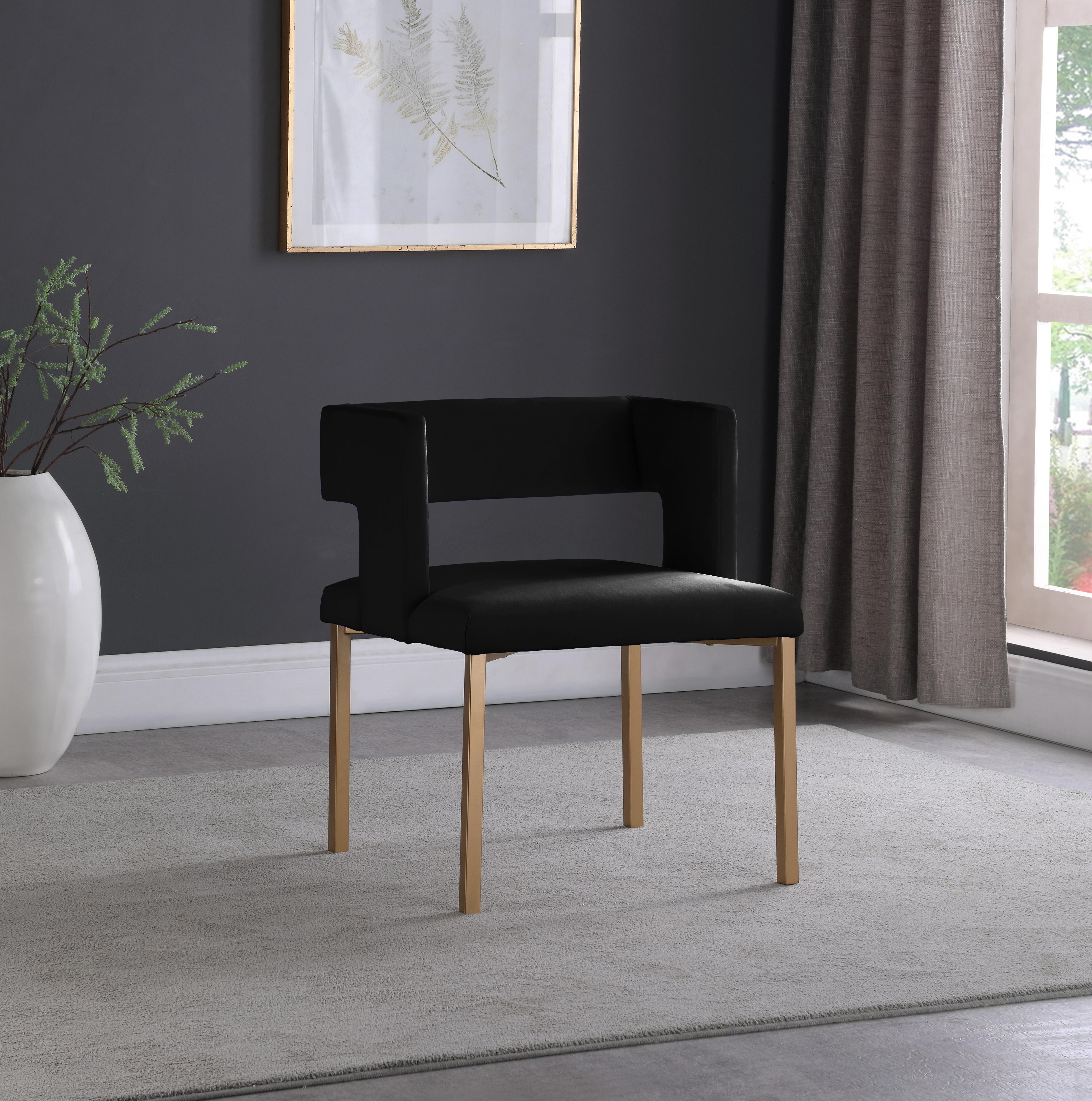 Caleb Black Velvet Dining Chair - Luxury Home Furniture (MI)