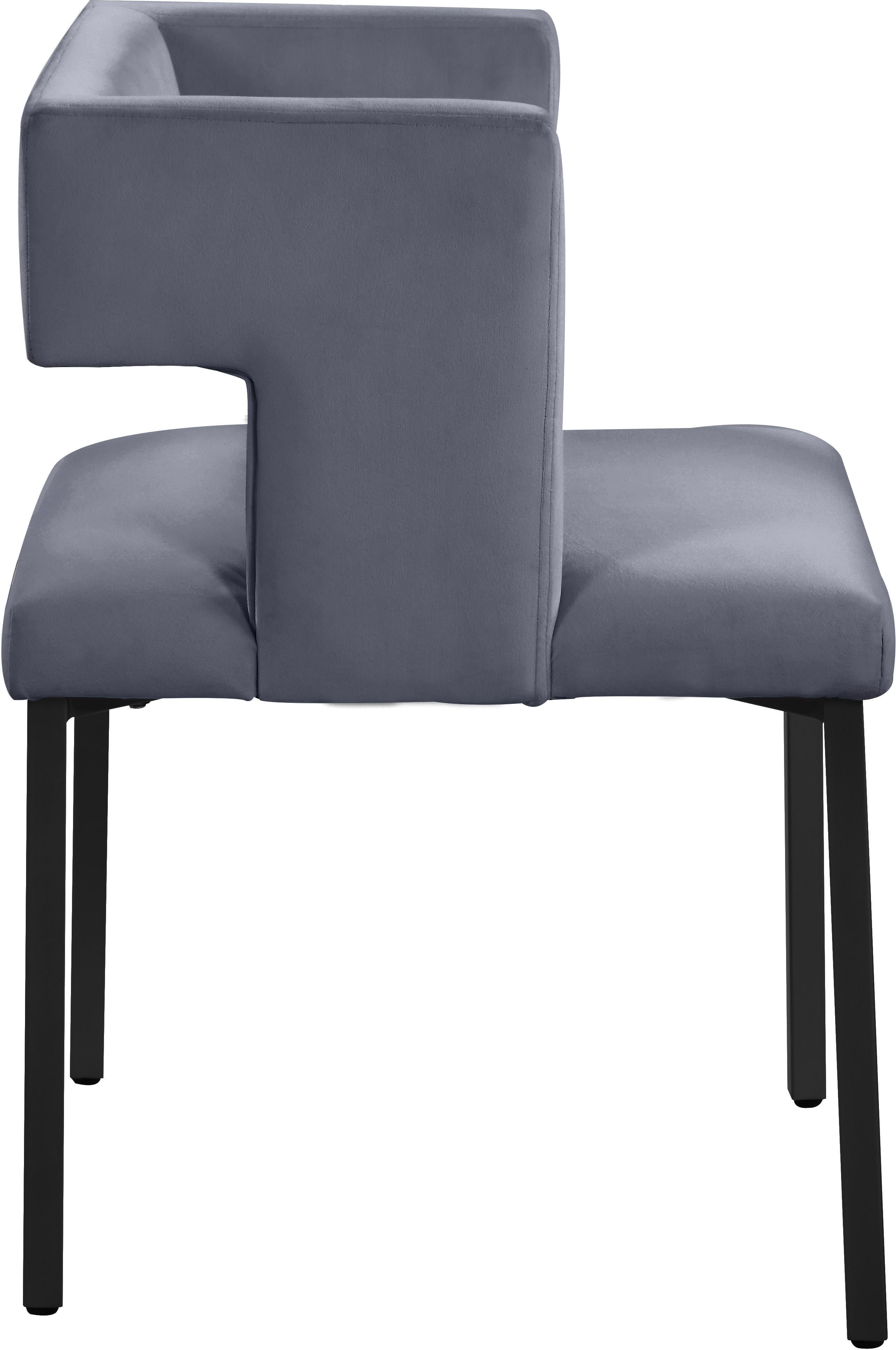 Caleb Grey Velvet Dining Chair - Luxury Home Furniture (MI)