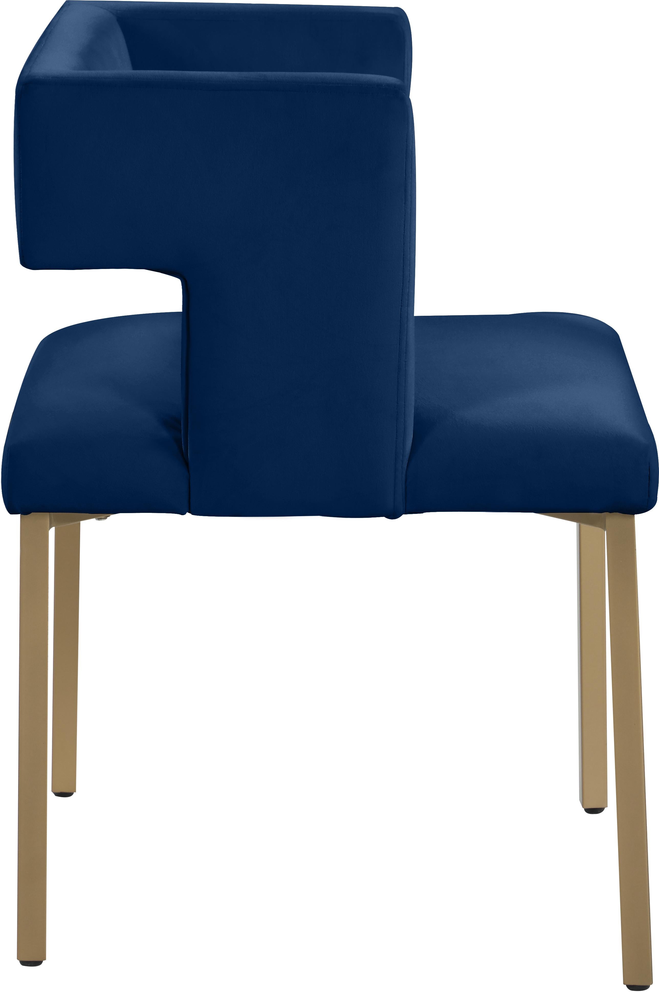 Caleb Navy Velvet Dining Chair - Luxury Home Furniture (MI)