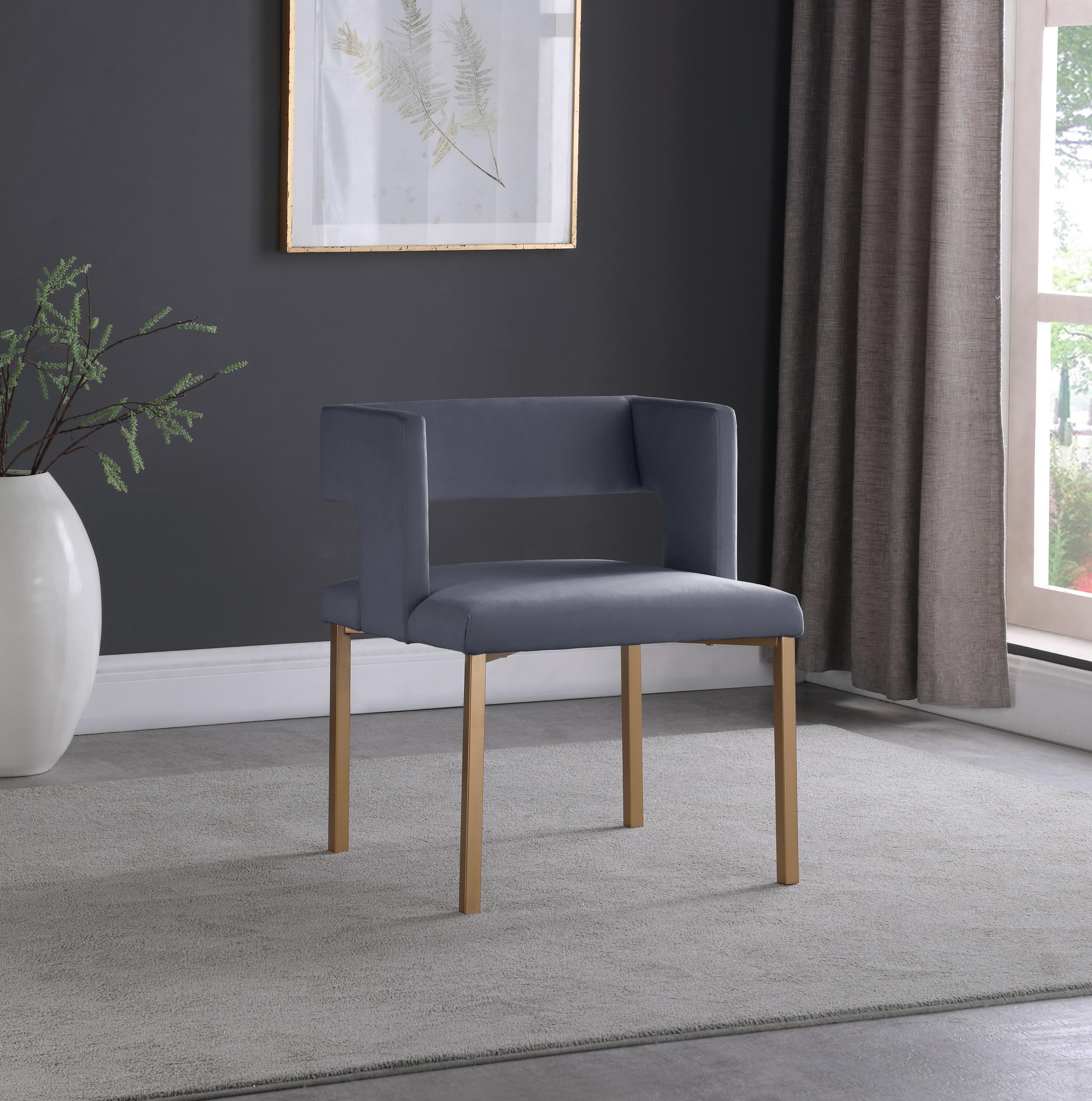 Caleb Grey Velvet Dining Chair - Luxury Home Furniture (MI)