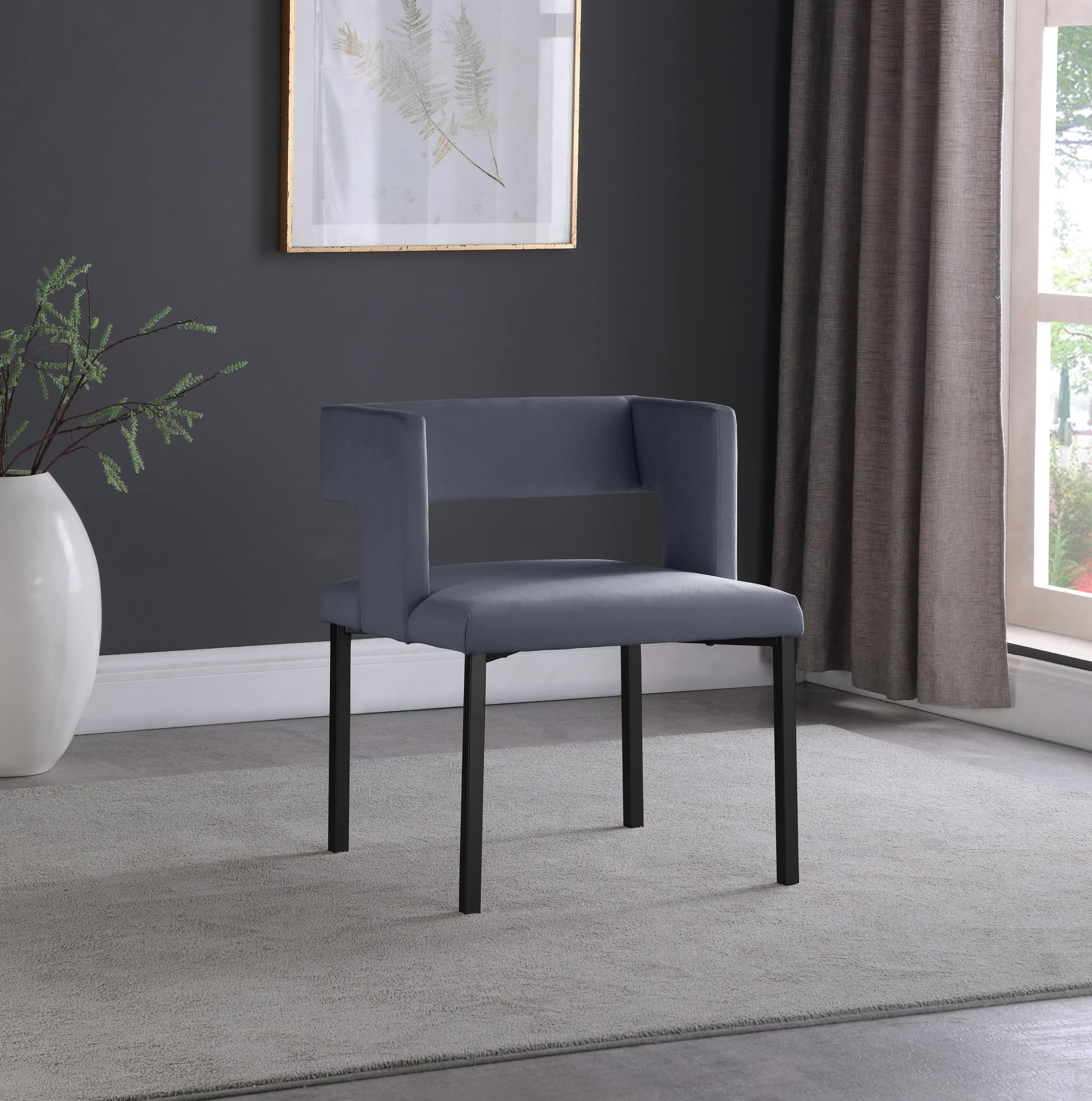 Caleb Grey Velvet Dining Chair - Luxury Home Furniture (MI)