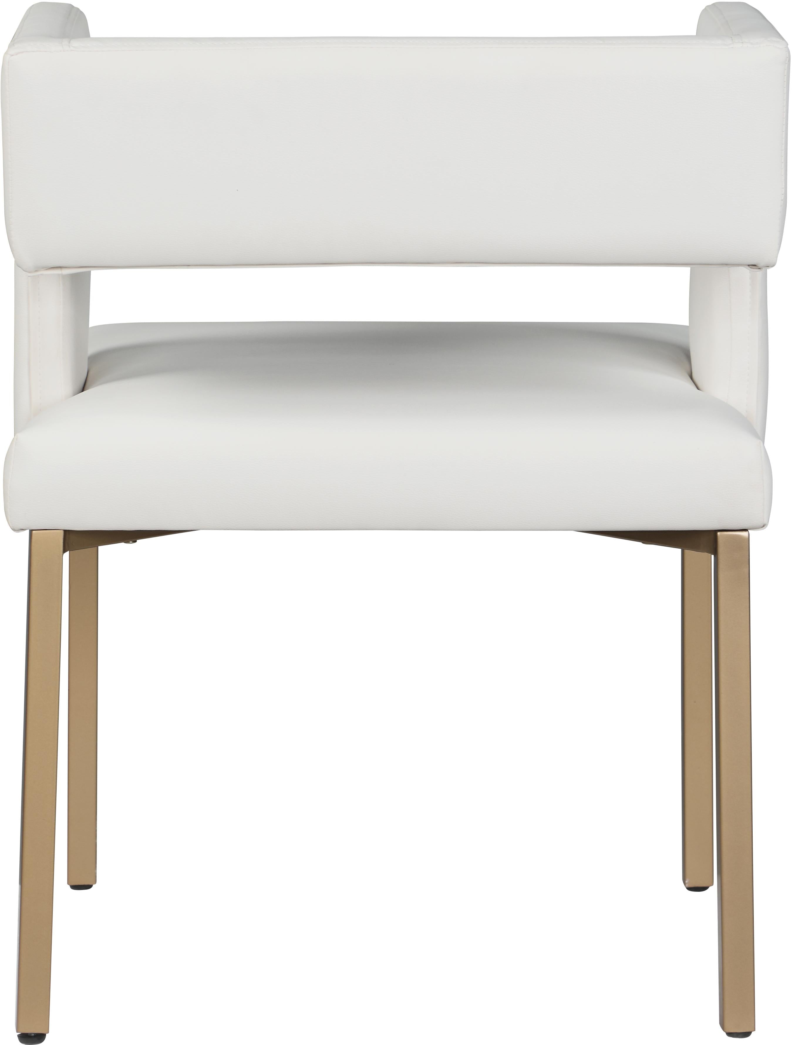 Caleb White Faux Leather Dining Chair - Luxury Home Furniture (MI)