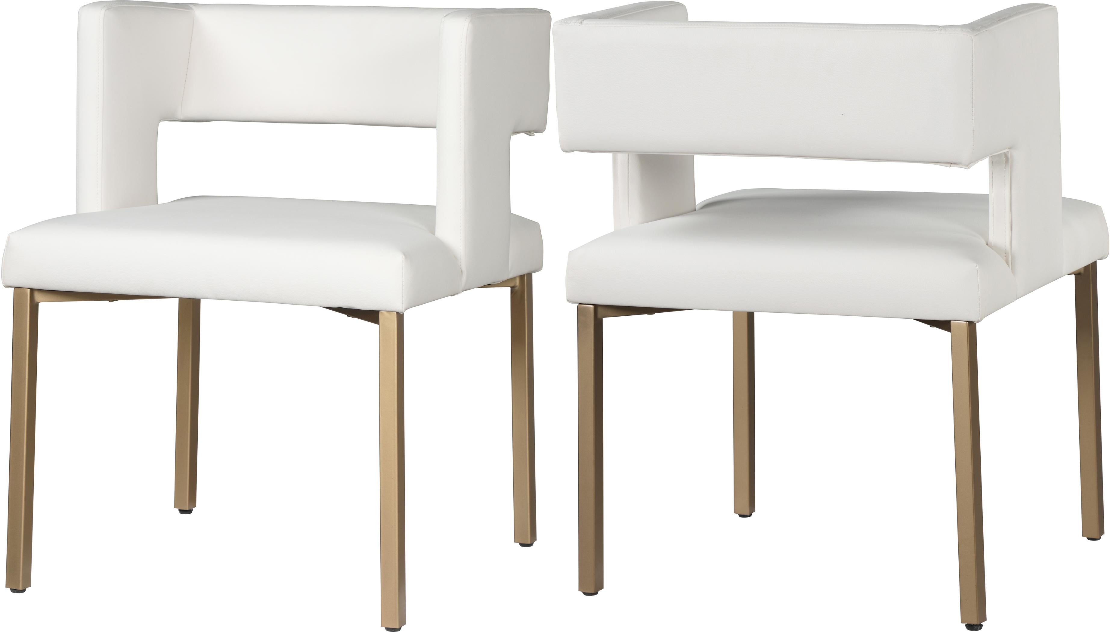 Caleb White Faux Leather Dining Chair - Luxury Home Furniture (MI)