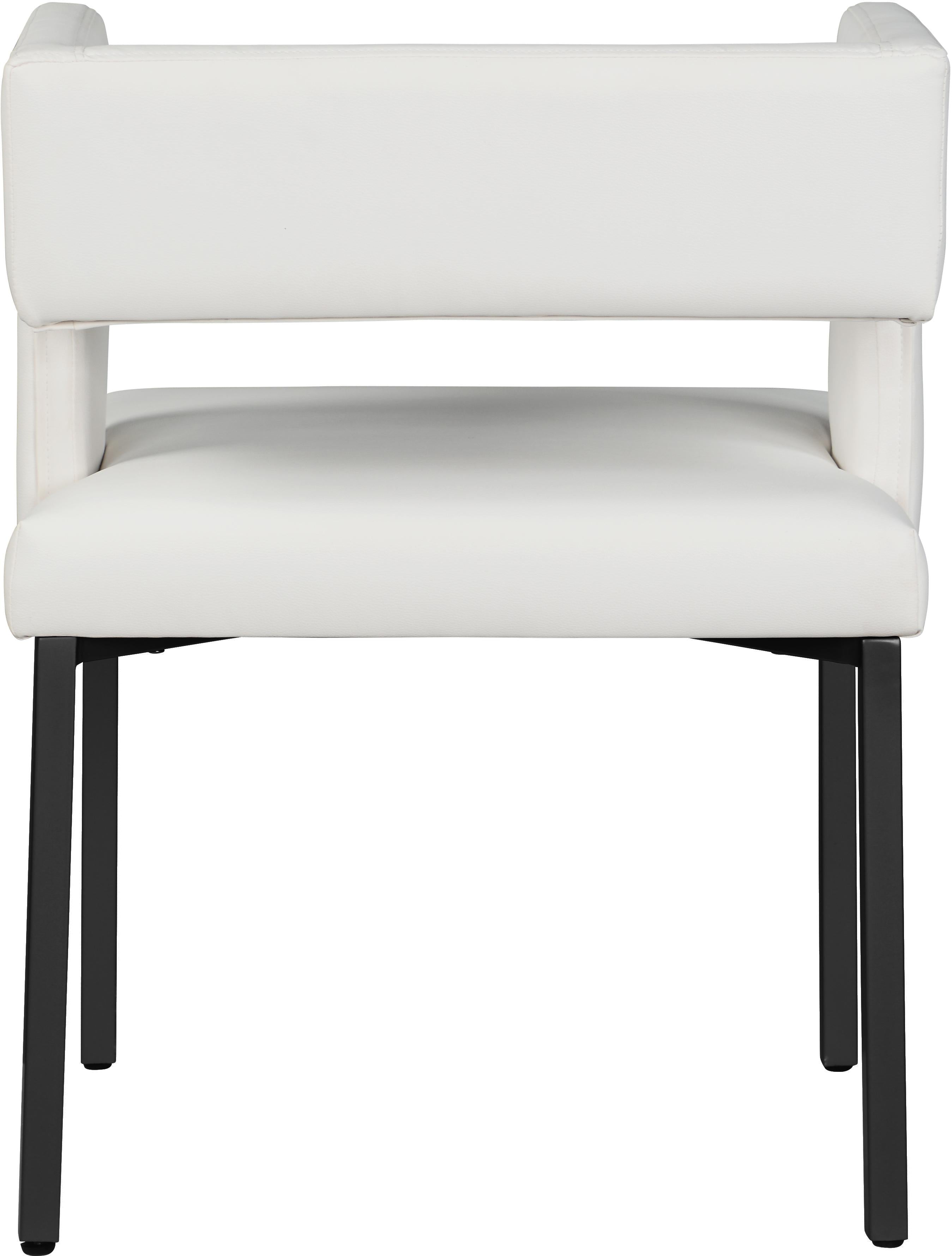 Caleb White Faux Leather Dining Chair - Luxury Home Furniture (MI)