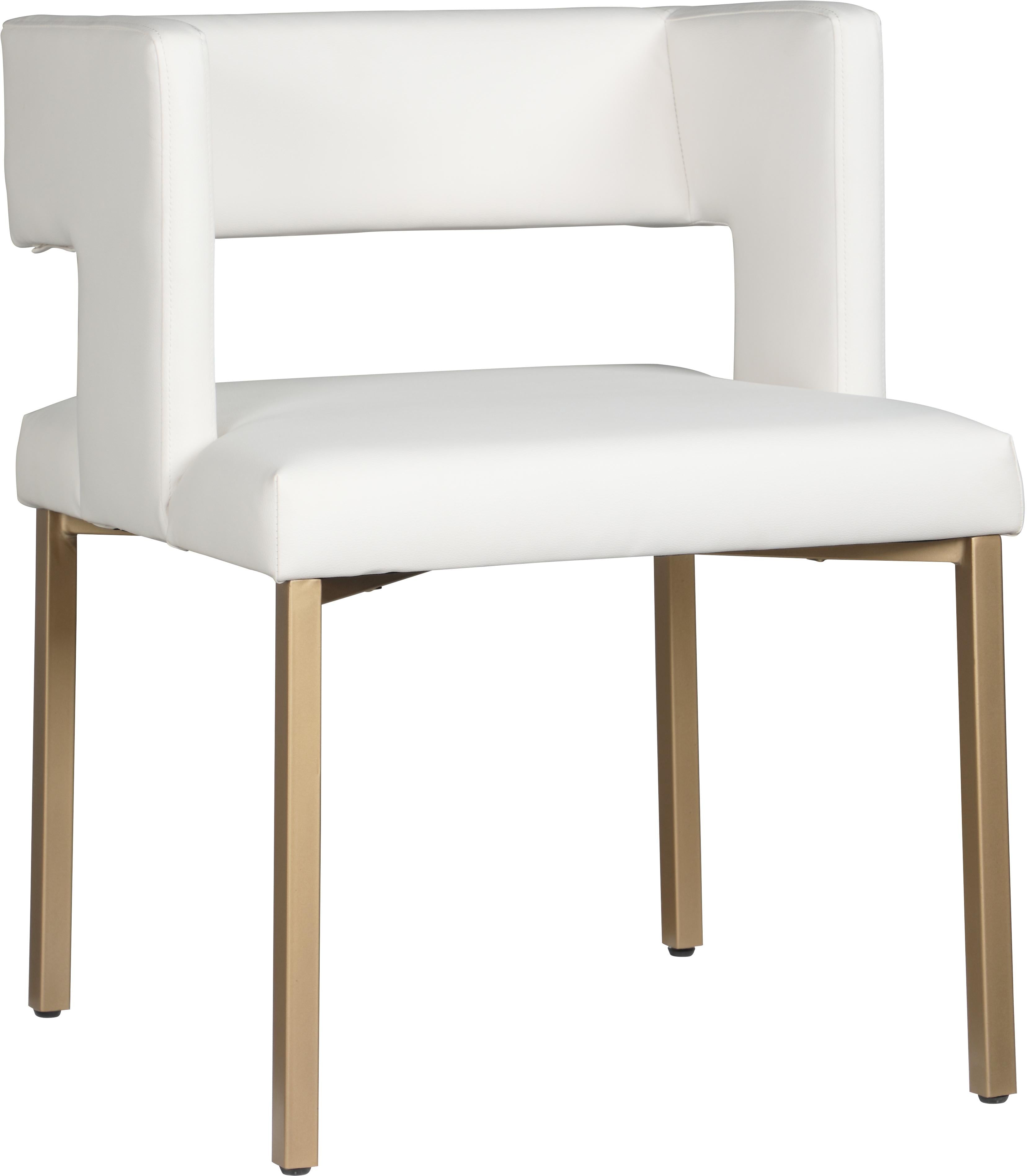 Caleb White Faux Leather Dining Chair - Luxury Home Furniture (MI)