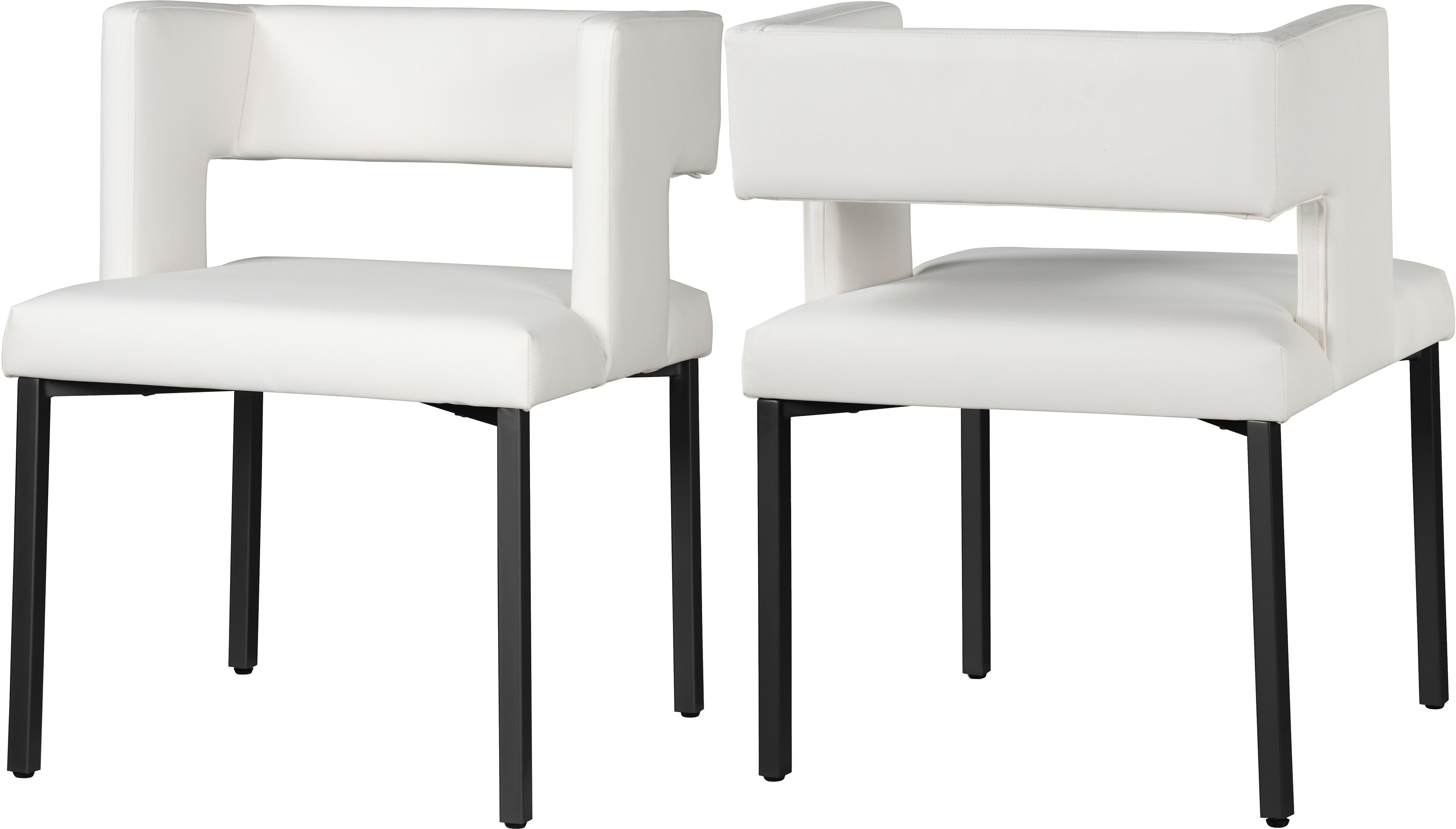Caleb White Faux Leather Dining Chair - Luxury Home Furniture (MI)