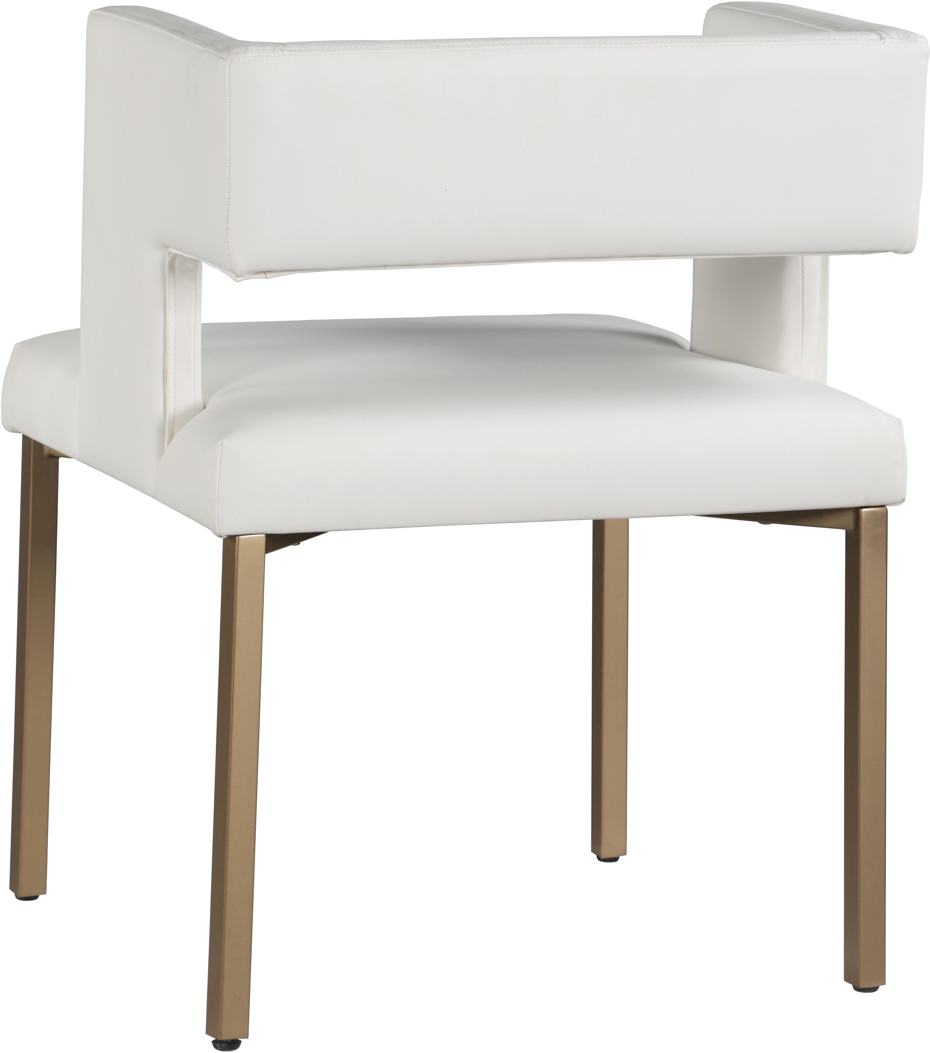 Caleb White Faux Leather Dining Chair - Luxury Home Furniture (MI)