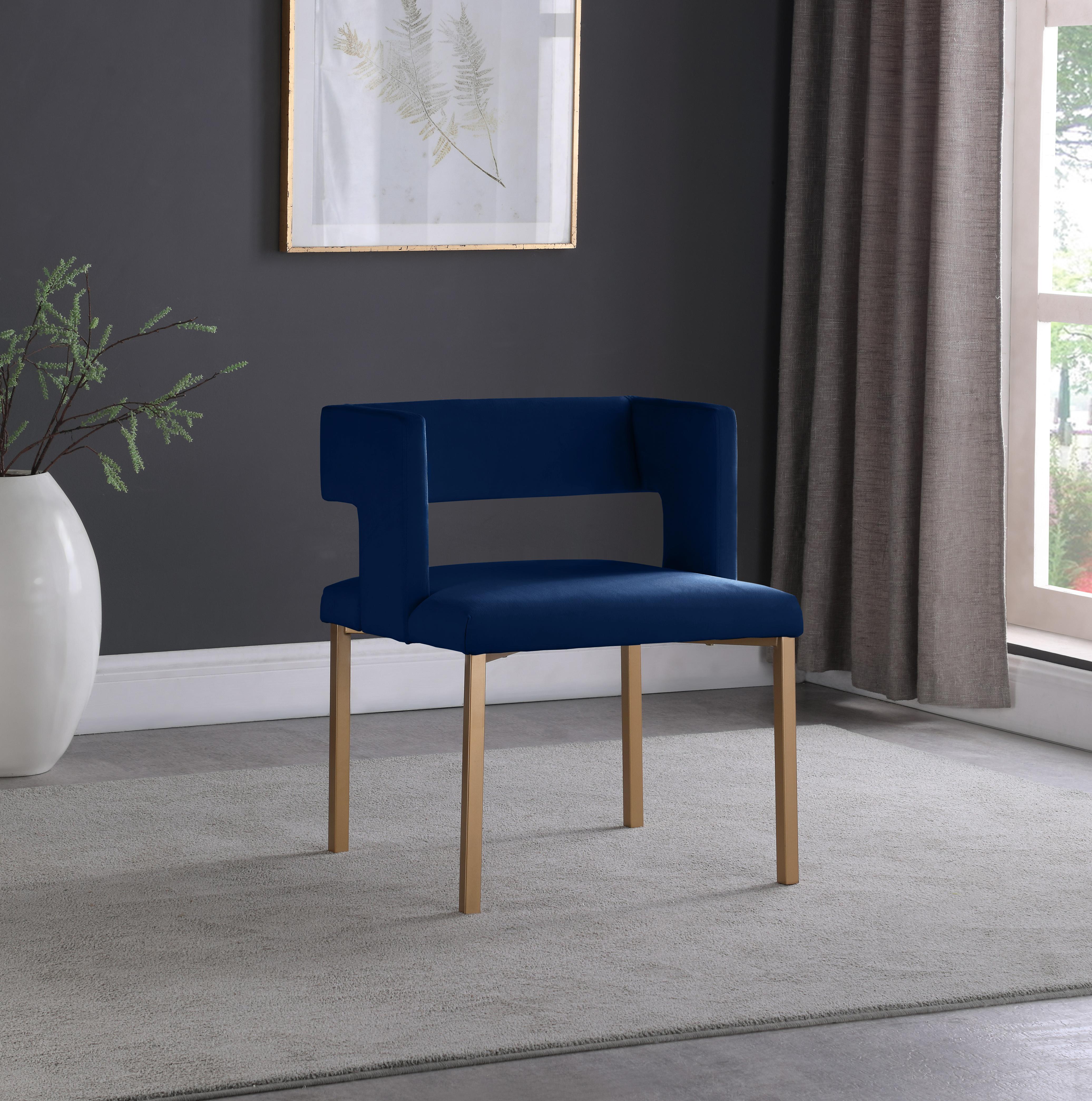 Caleb Navy Velvet Dining Chair - Luxury Home Furniture (MI)