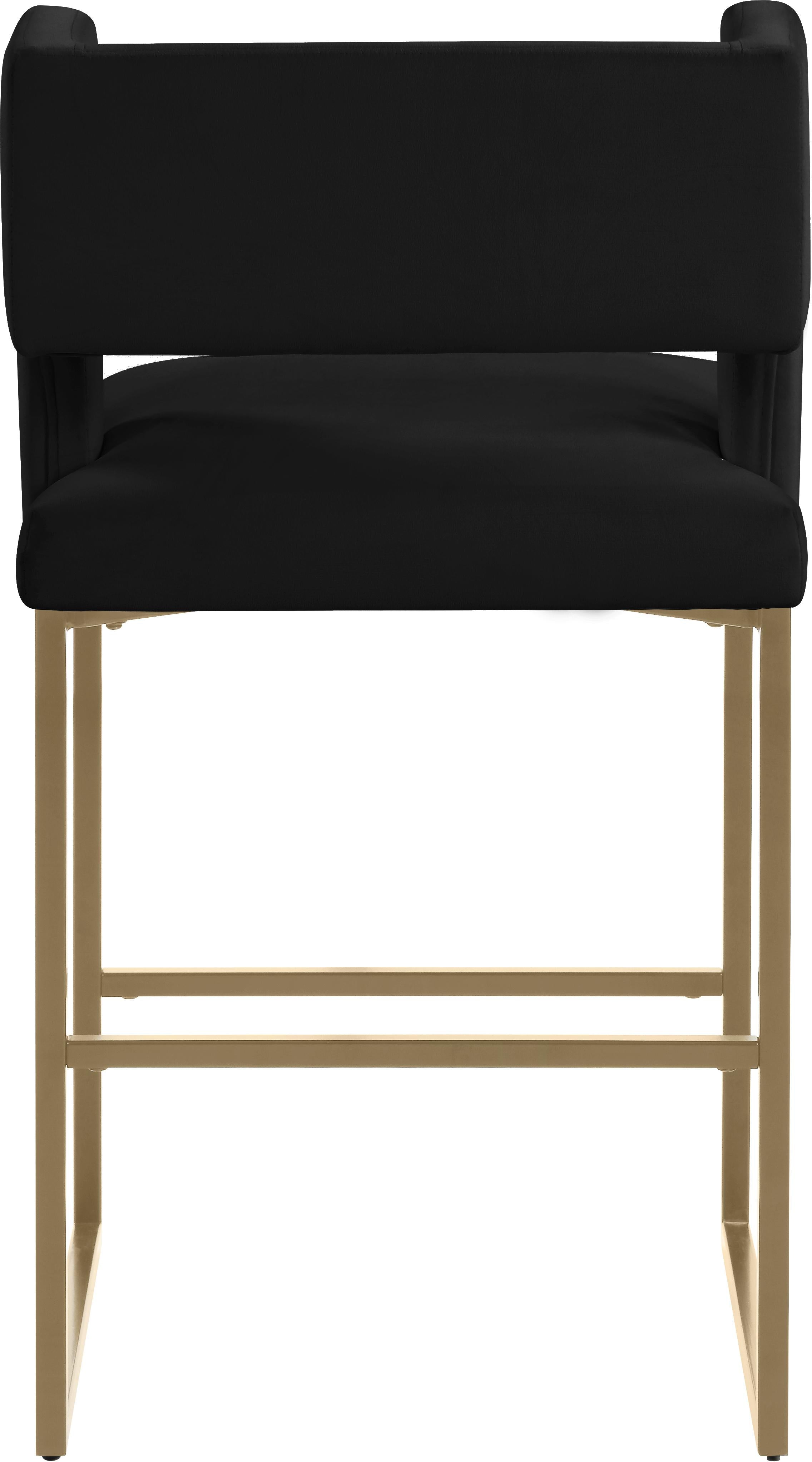 Caleb Black Velvet Counter Stool - Luxury Home Furniture (MI)