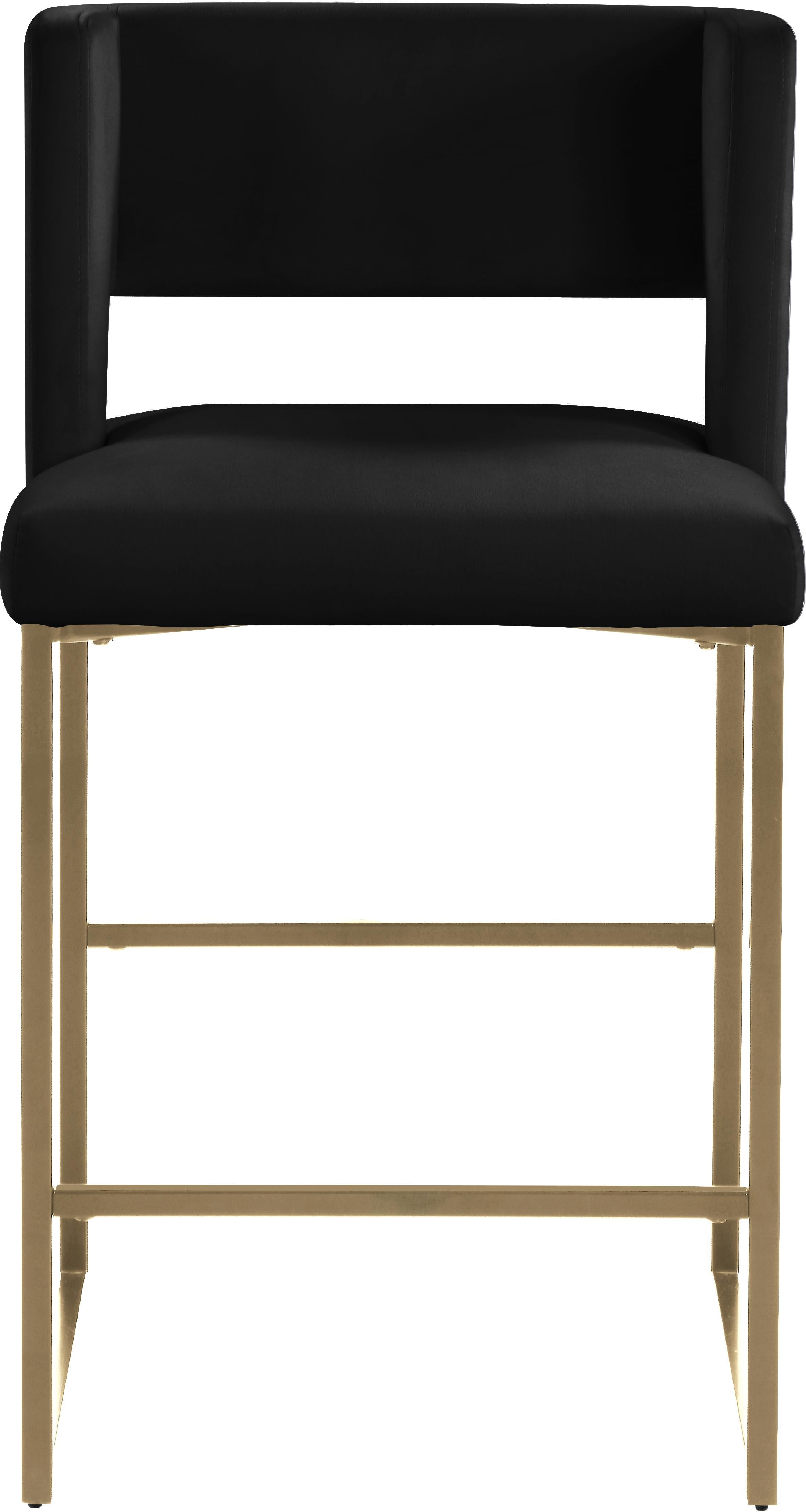 Caleb Black Velvet Counter Stool - Luxury Home Furniture (MI)