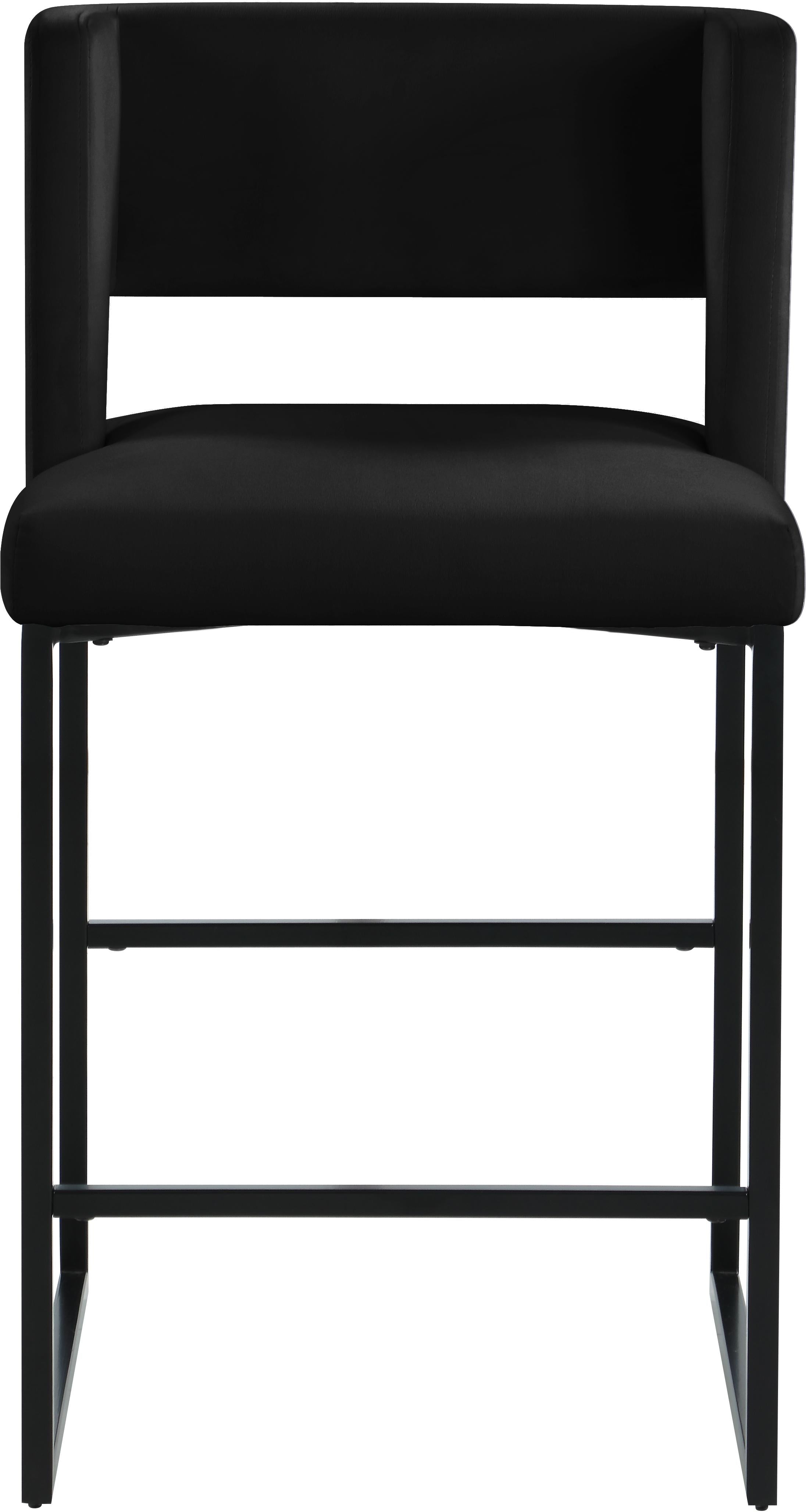 Caleb Black Velvet Counter Stool - Luxury Home Furniture (MI)