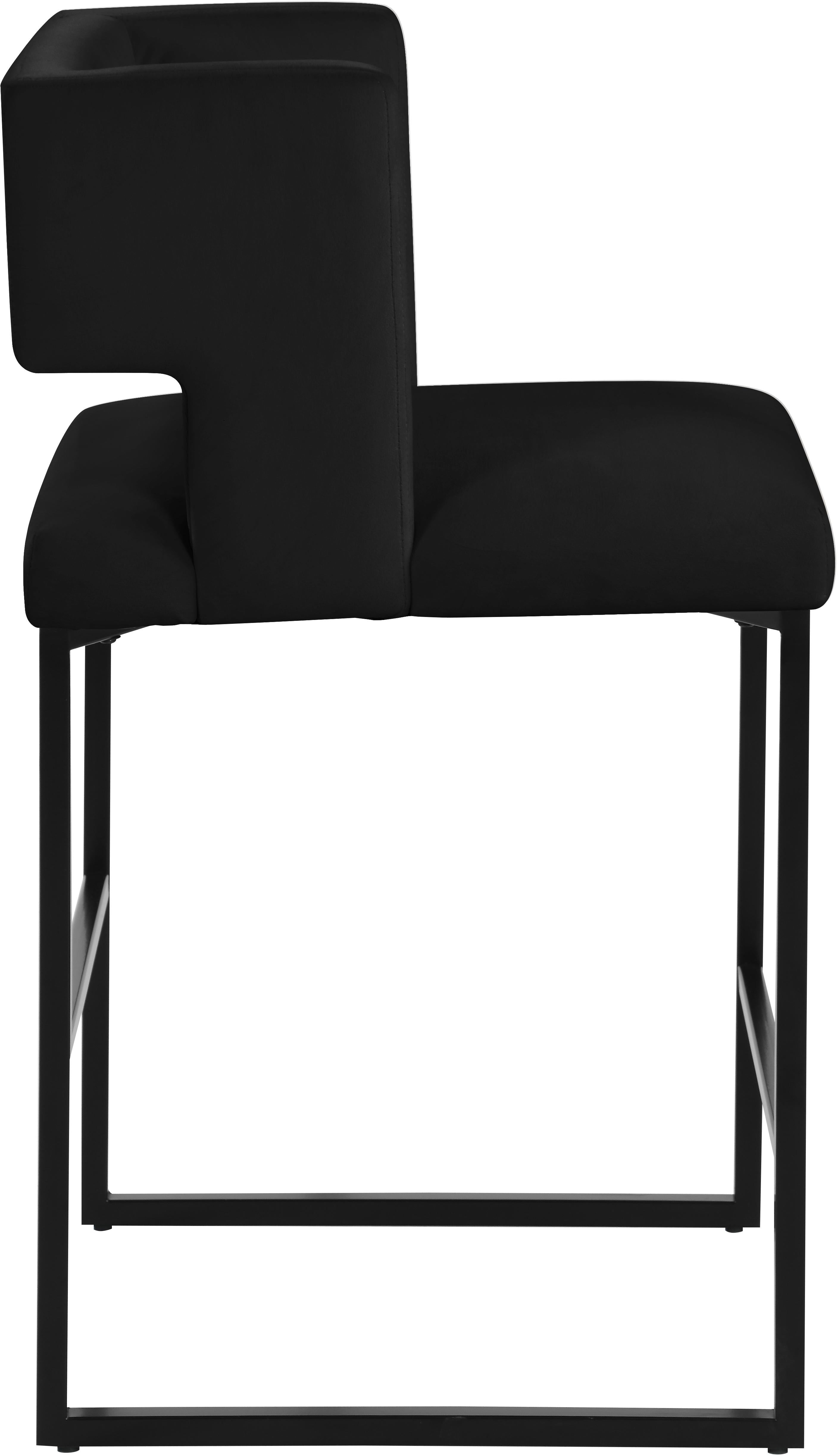Caleb Black Velvet Counter Stool - Luxury Home Furniture (MI)