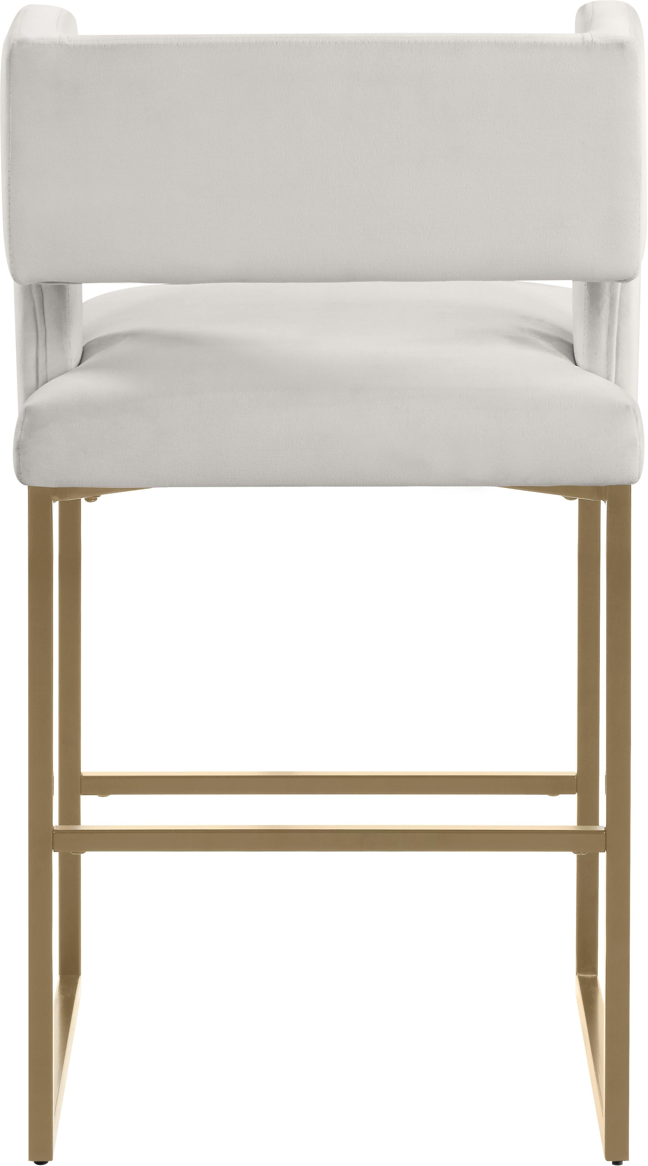 Caleb Cream Velvet Counter Stool - Luxury Home Furniture (MI)