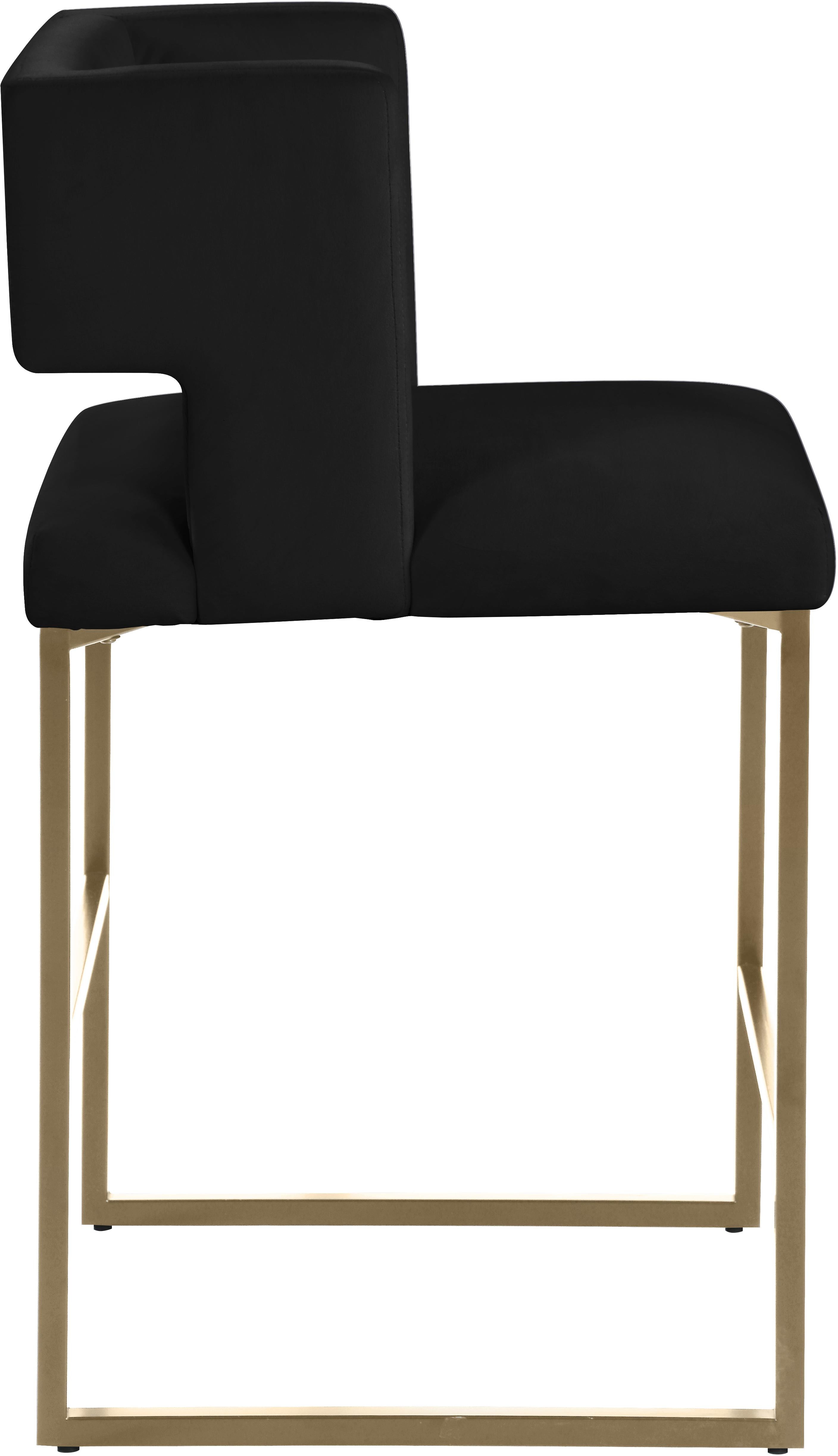 Caleb Black Velvet Counter Stool - Luxury Home Furniture (MI)