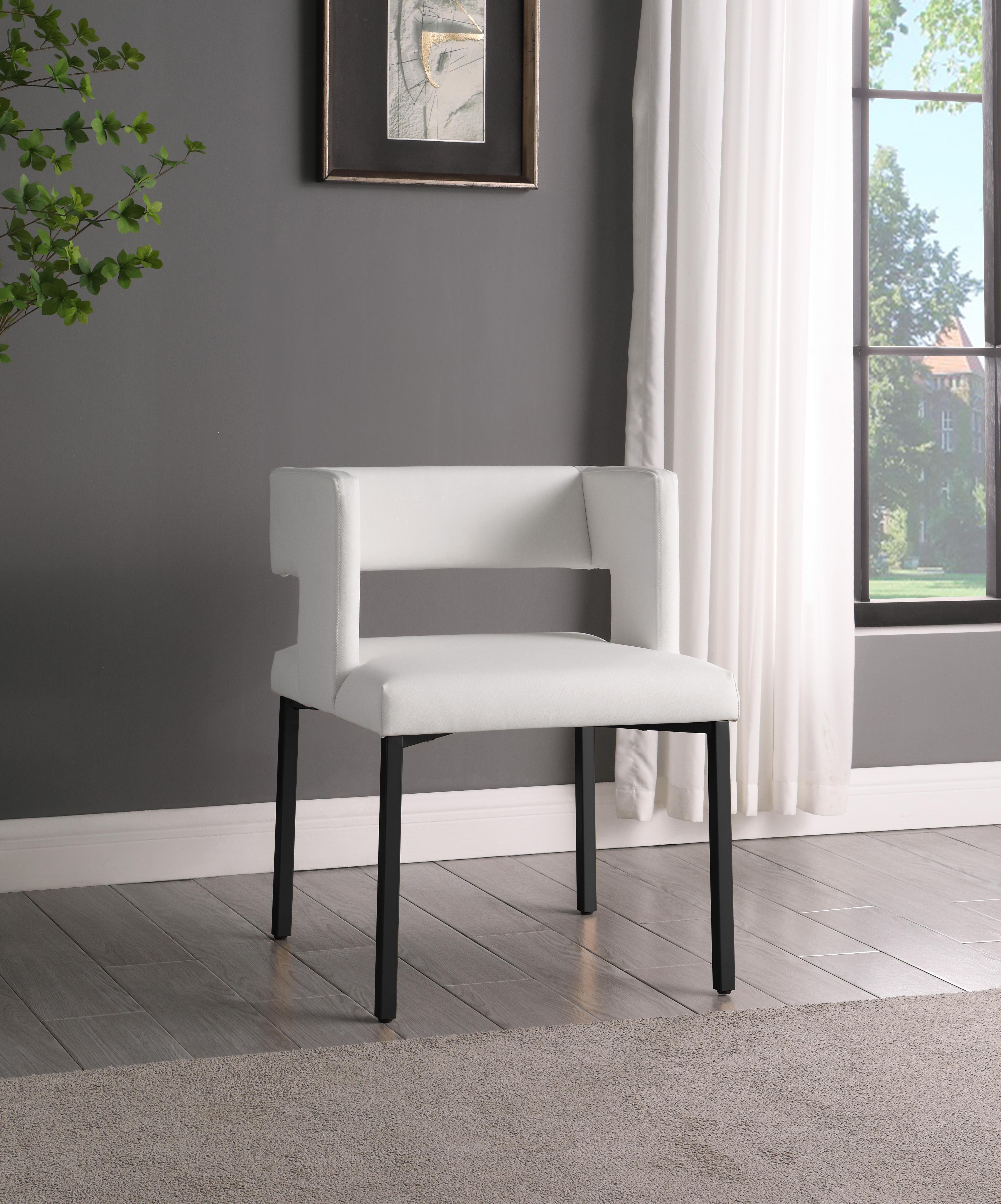 Caleb White Faux Leather Dining Chair - Luxury Home Furniture (MI)