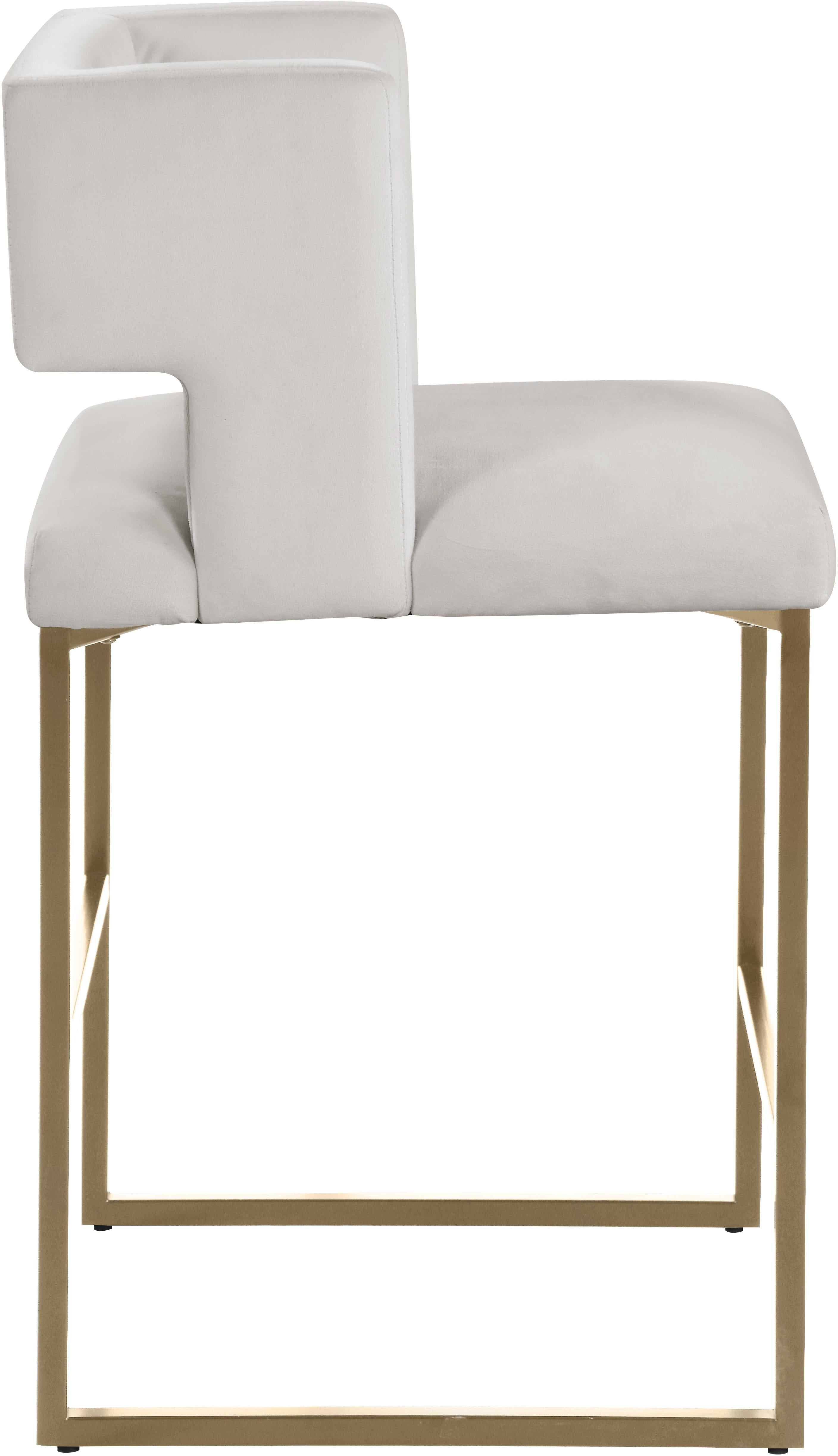 Caleb Cream Velvet Counter Stool - Luxury Home Furniture (MI)