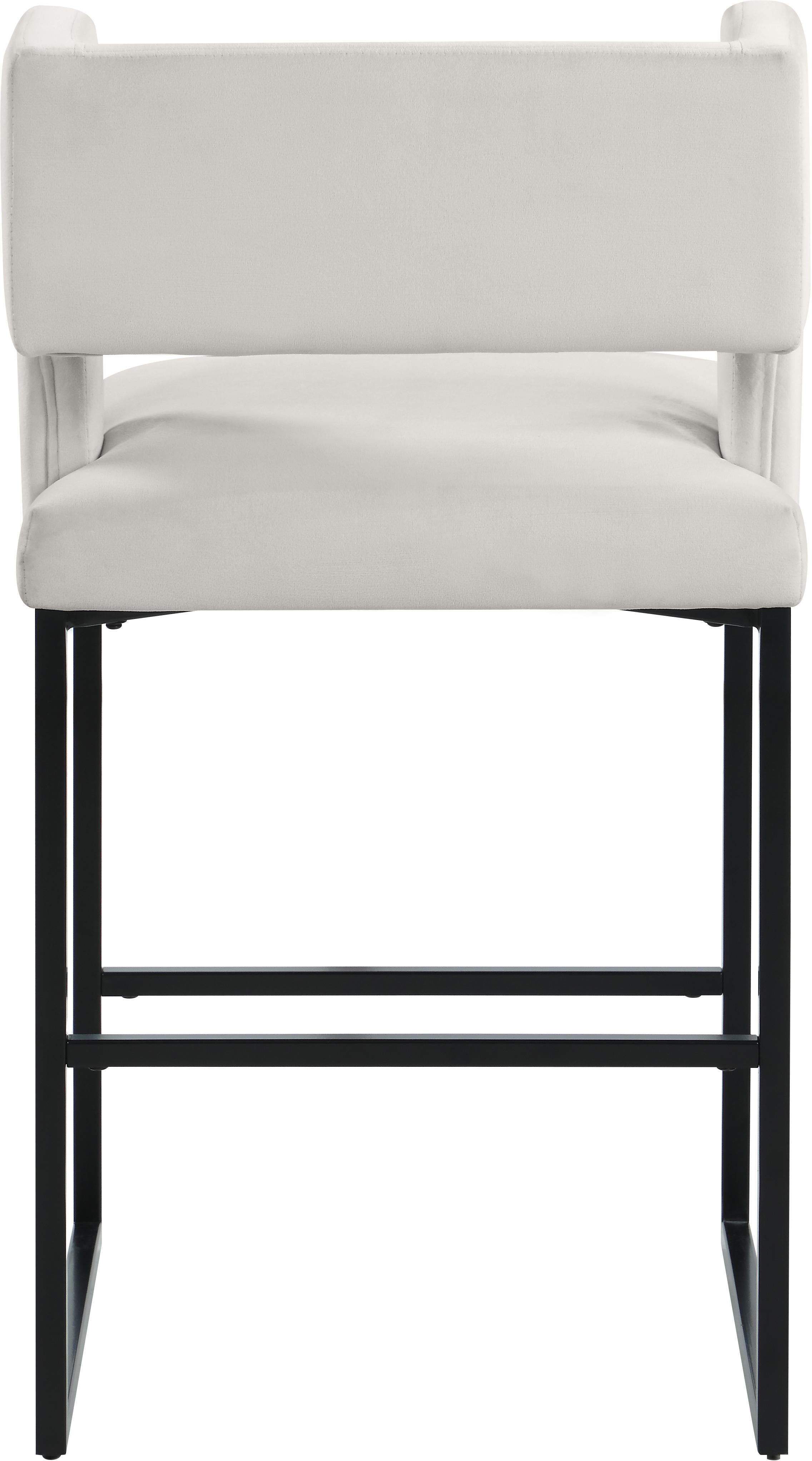 Caleb Cream Velvet Counter Stool - Luxury Home Furniture (MI)