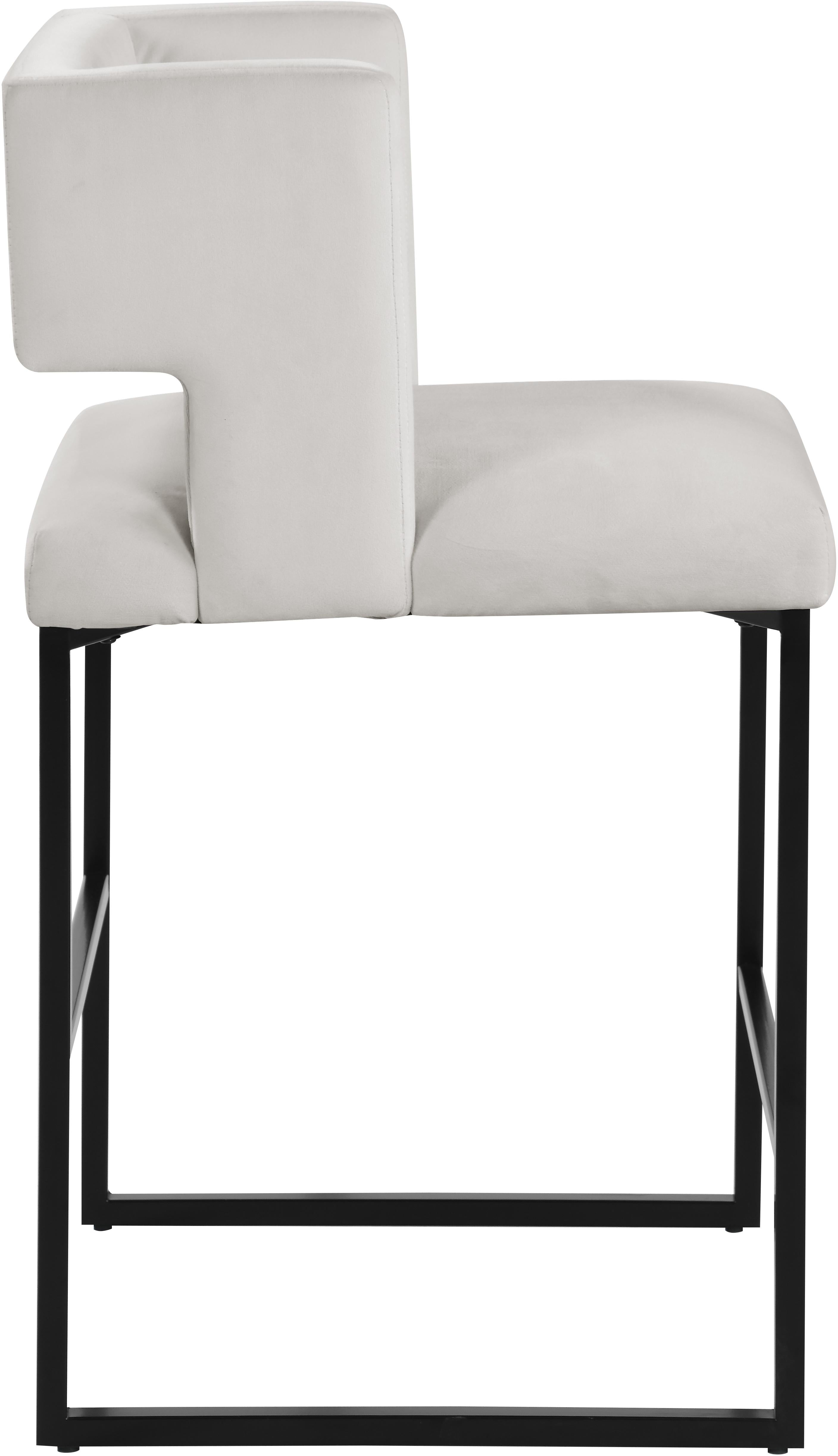 Caleb Cream Velvet Counter Stool - Luxury Home Furniture (MI)