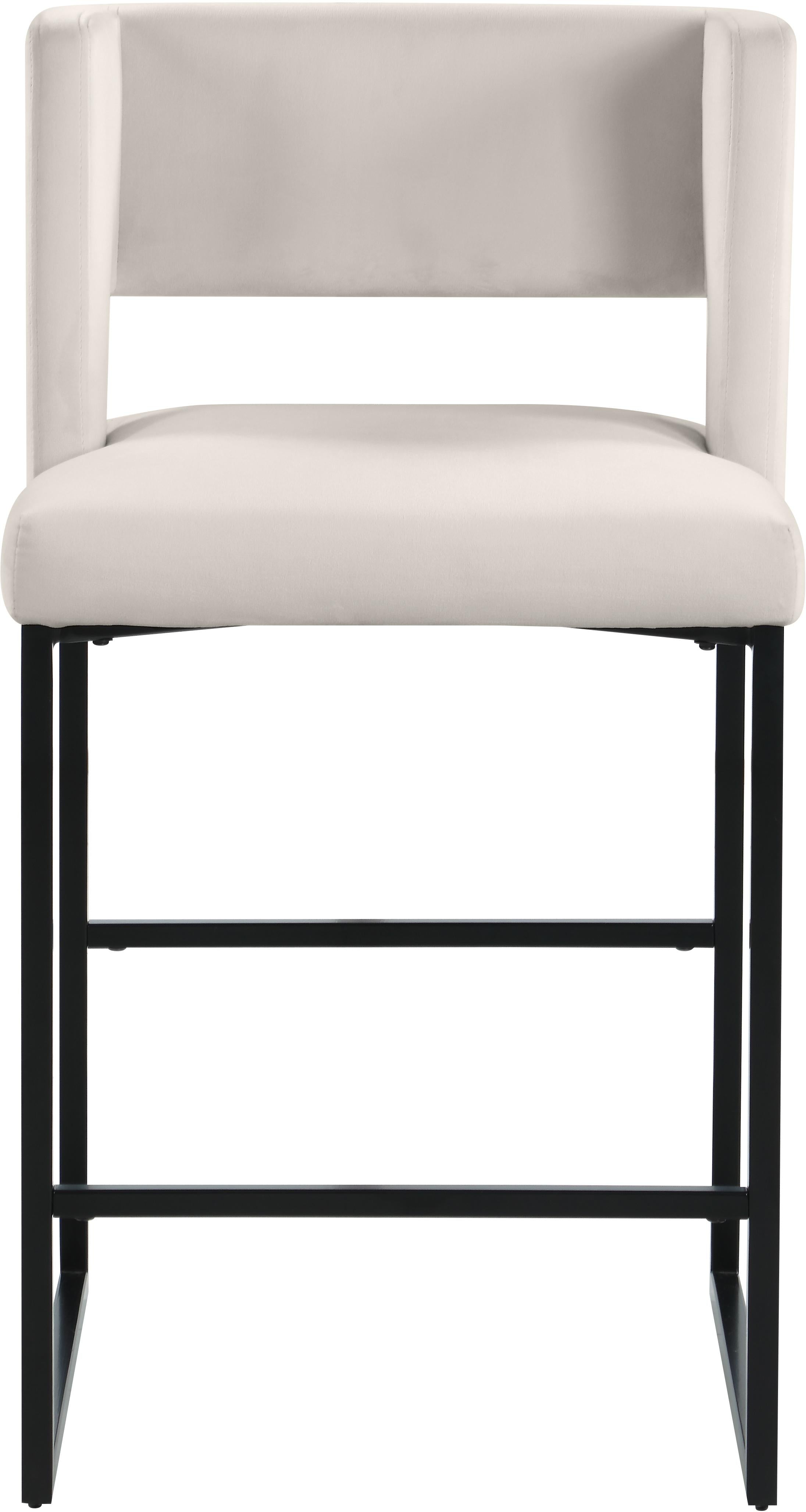 Caleb Cream Velvet Counter Stool - Luxury Home Furniture (MI)