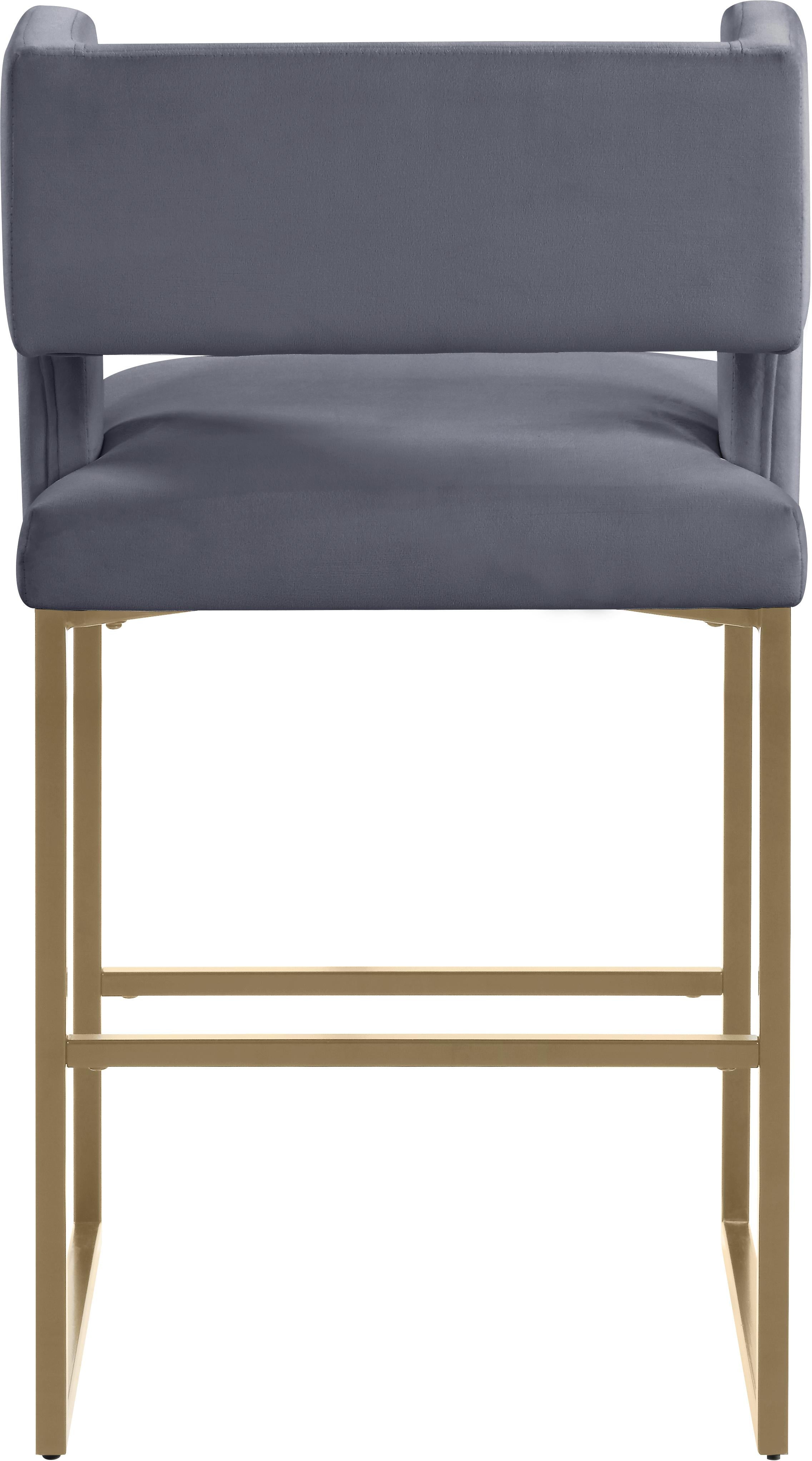 Caleb Grey Velvet Counter Stool - Luxury Home Furniture (MI)