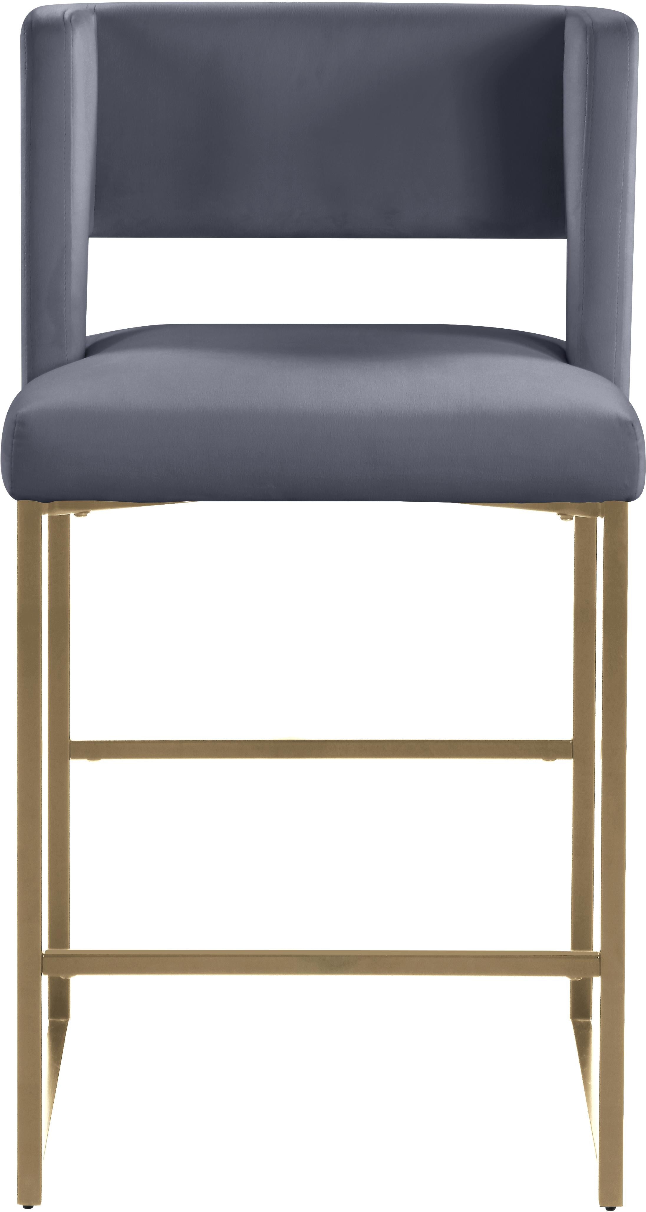 Caleb Grey Velvet Counter Stool - Luxury Home Furniture (MI)