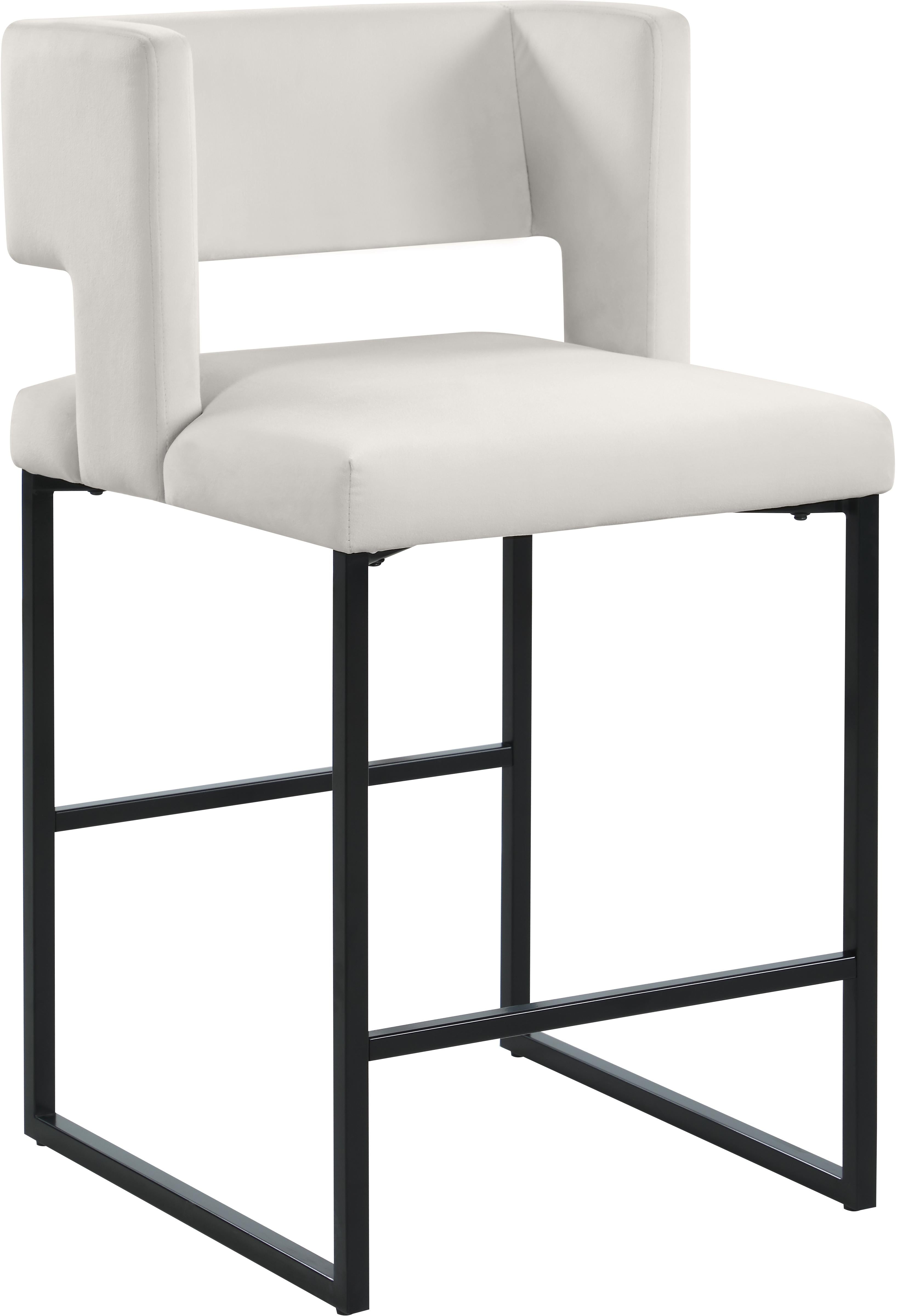 Caleb Cream Velvet Counter Stool - Luxury Home Furniture (MI)