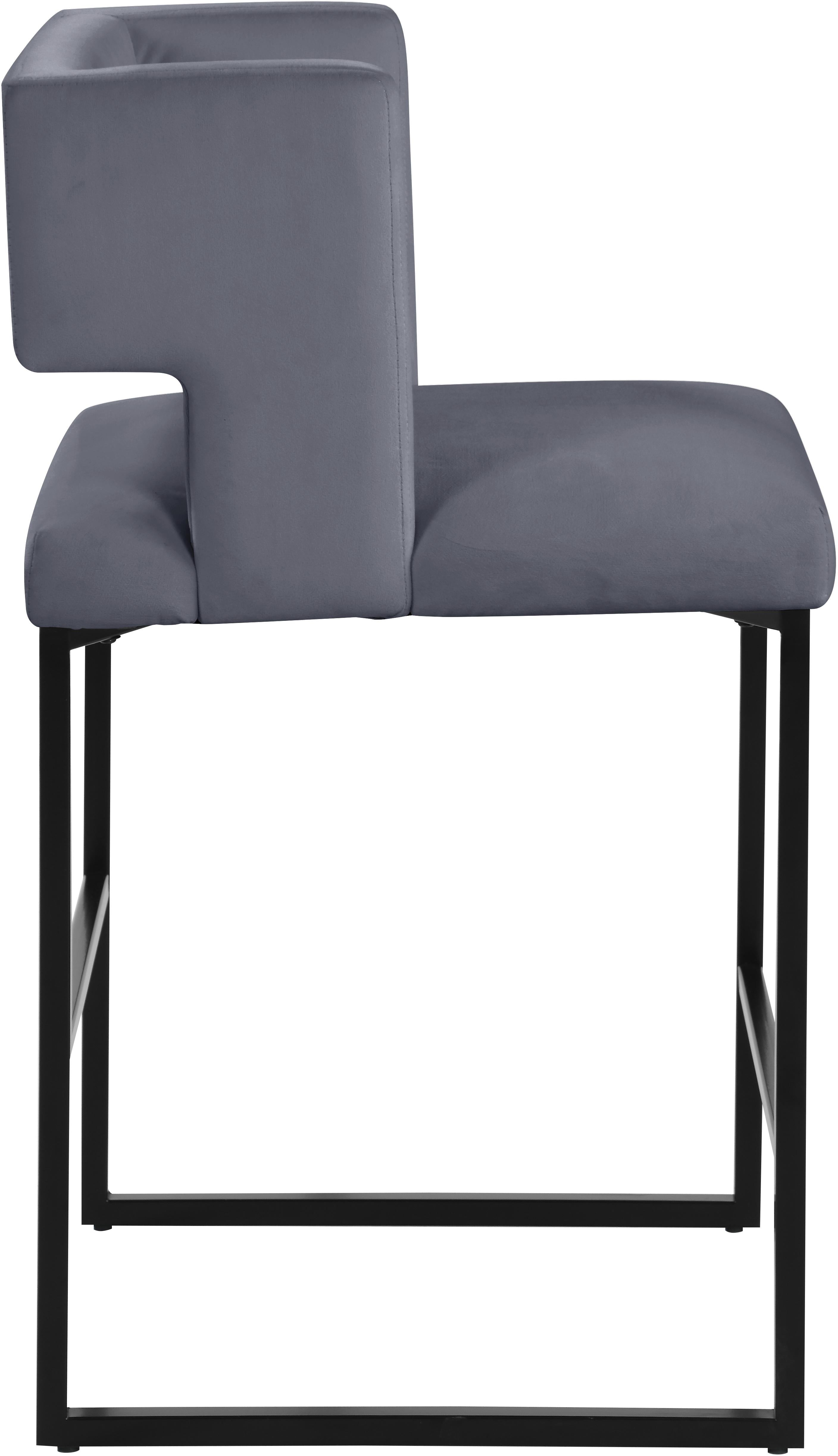 Caleb Grey Velvet Counter Stool - Luxury Home Furniture (MI)