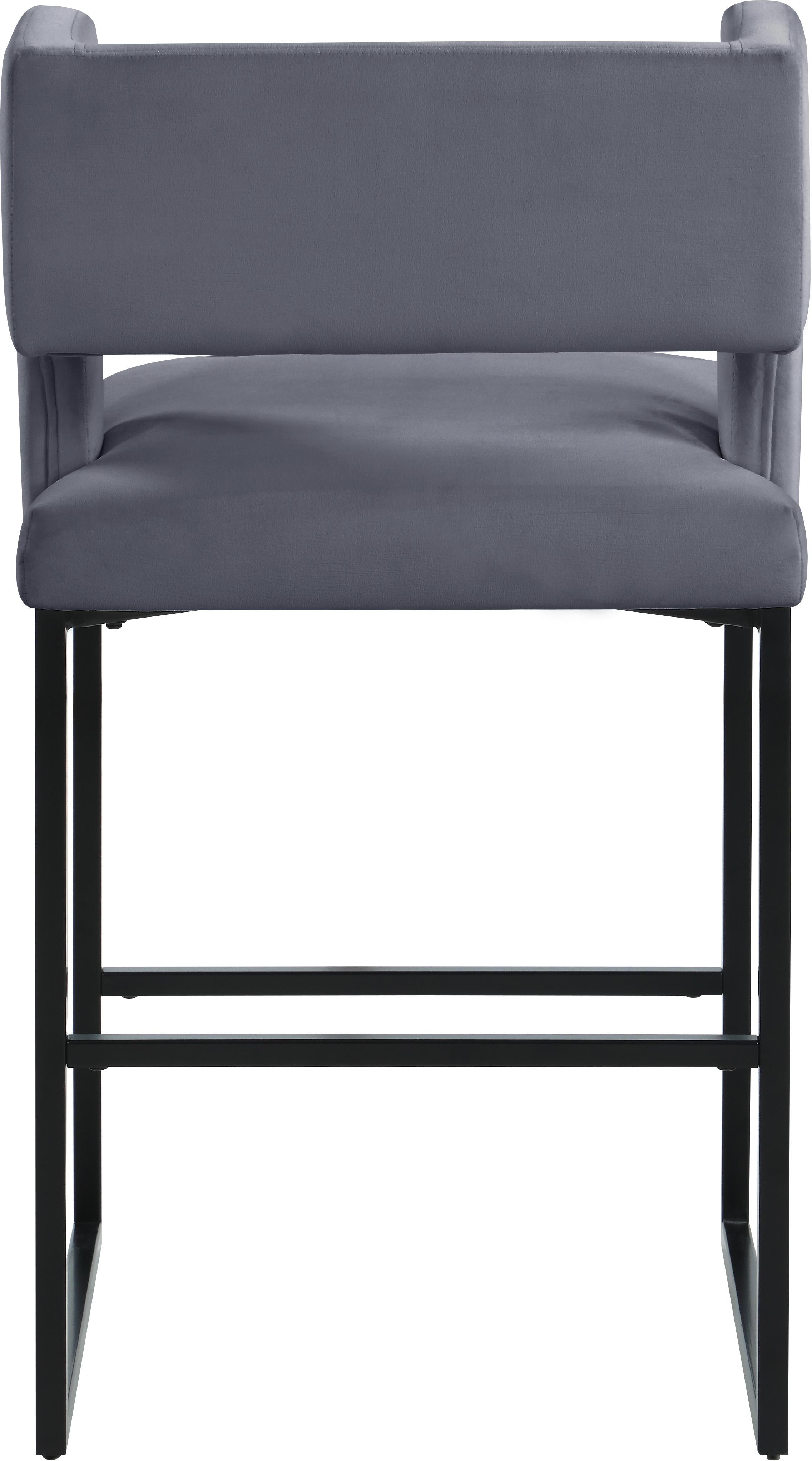 Caleb Grey Velvet Counter Stool - Luxury Home Furniture (MI)