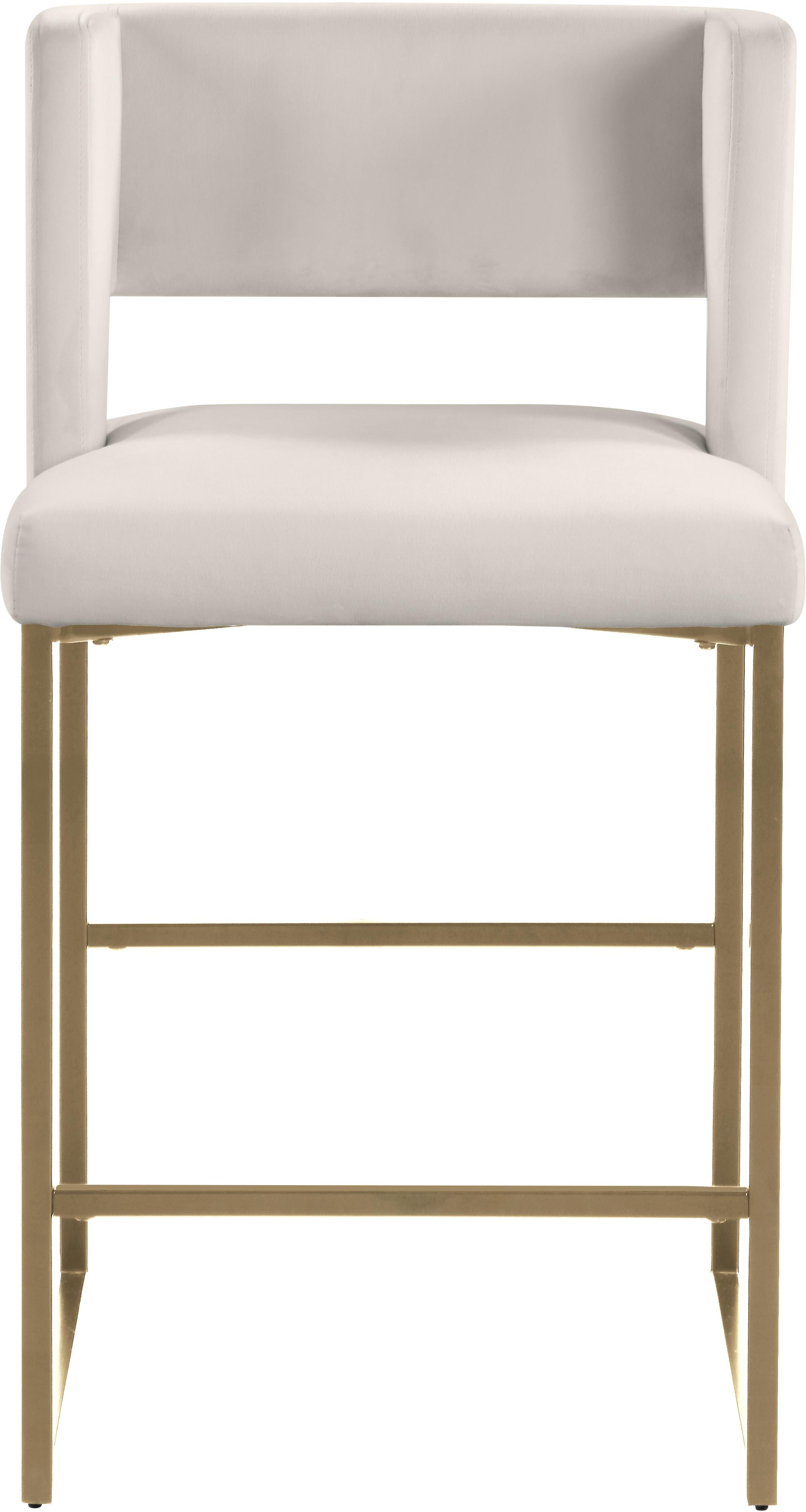 Caleb Cream Velvet Counter Stool - Luxury Home Furniture (MI)