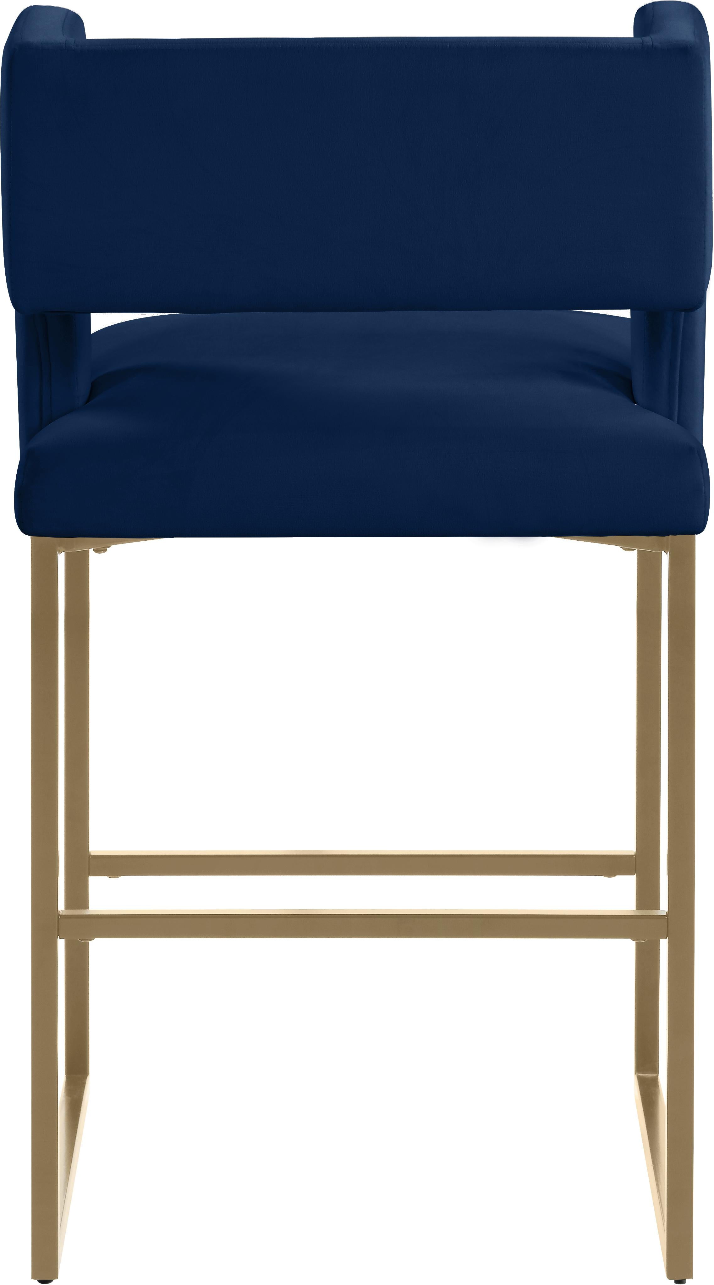Caleb Navy Velvet Counter Stool - Luxury Home Furniture (MI)