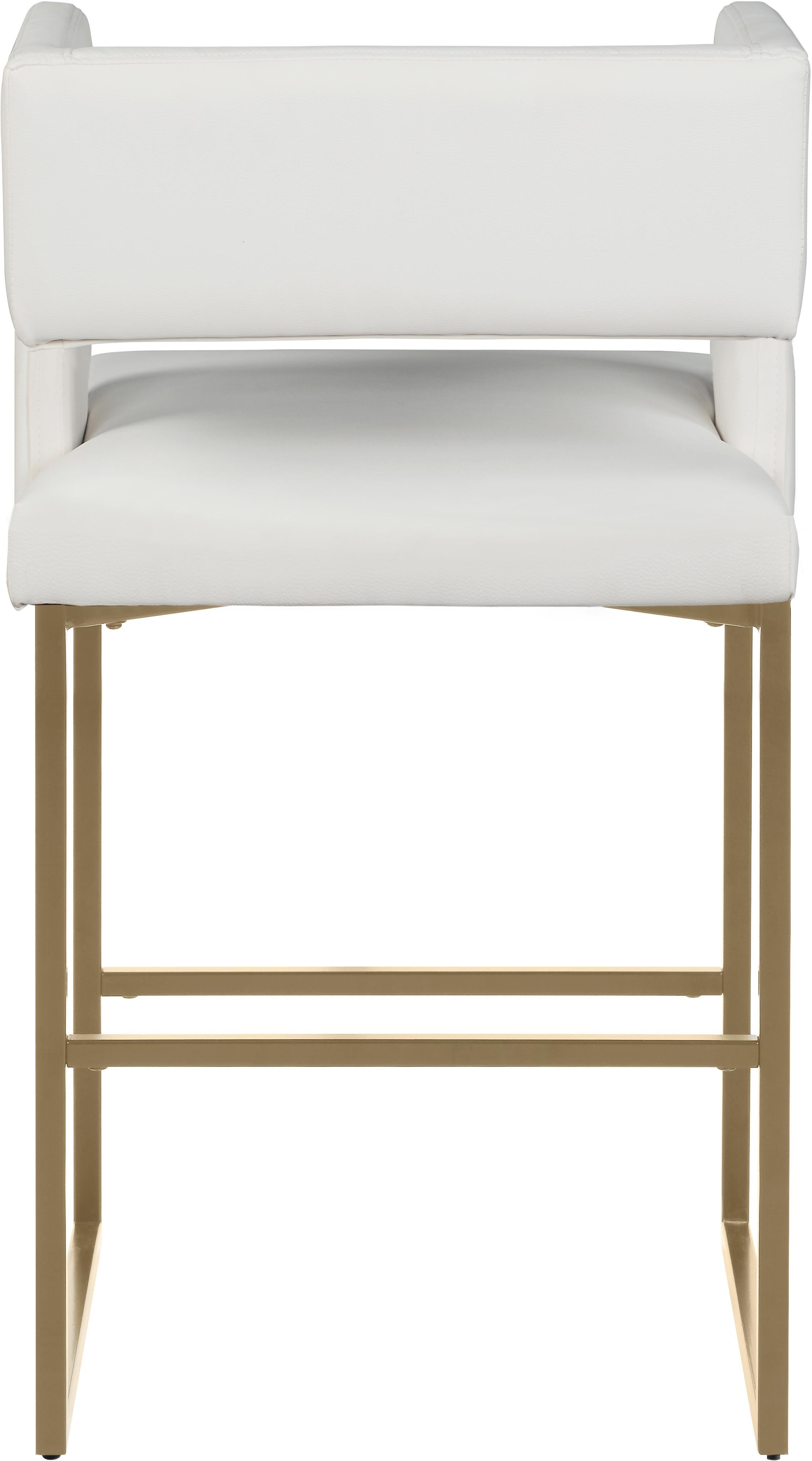 Caleb White Faux Leather Counter Stool - Luxury Home Furniture (MI)