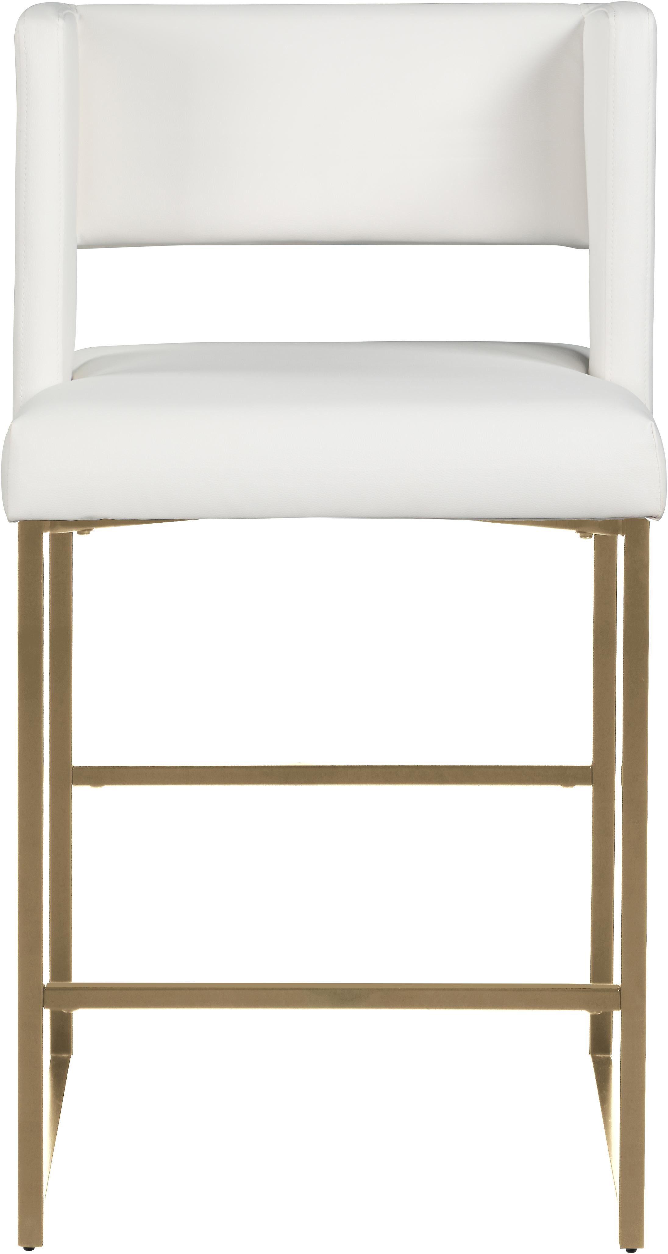 Caleb White Faux Leather Counter Stool - Luxury Home Furniture (MI)