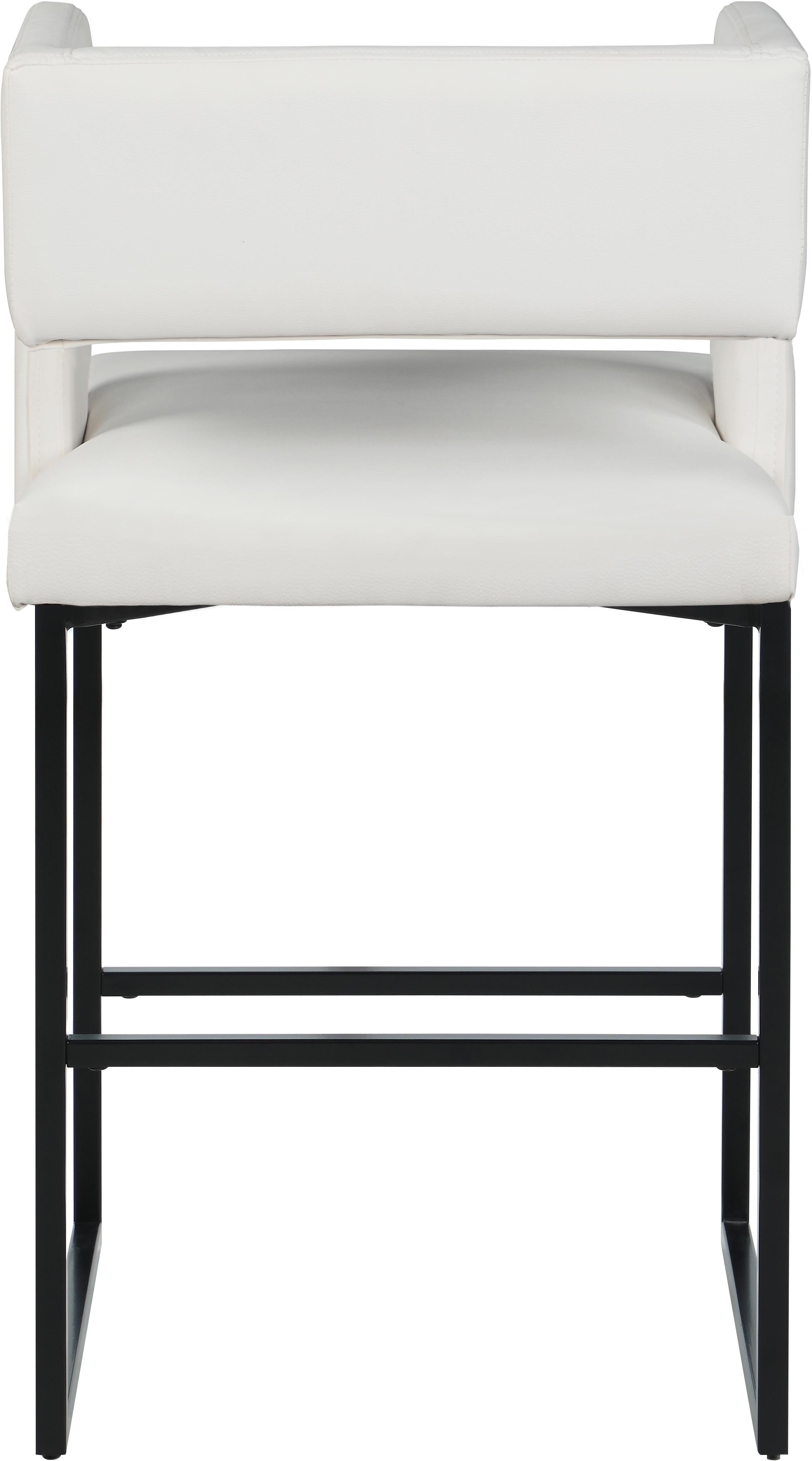Caleb White Faux Leather Counter Stool - Luxury Home Furniture (MI)
