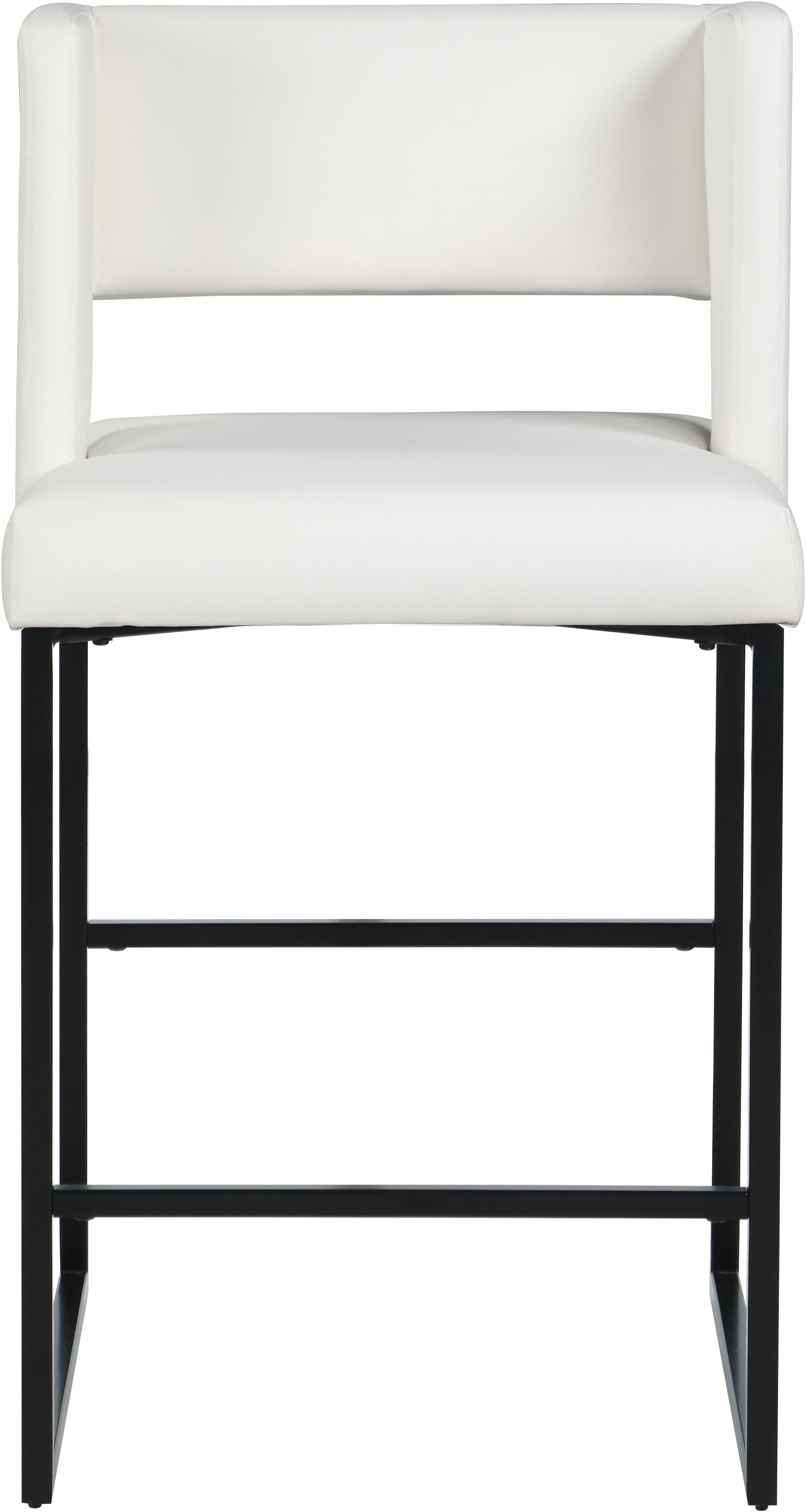Caleb White Faux Leather Counter Stool - Luxury Home Furniture (MI)