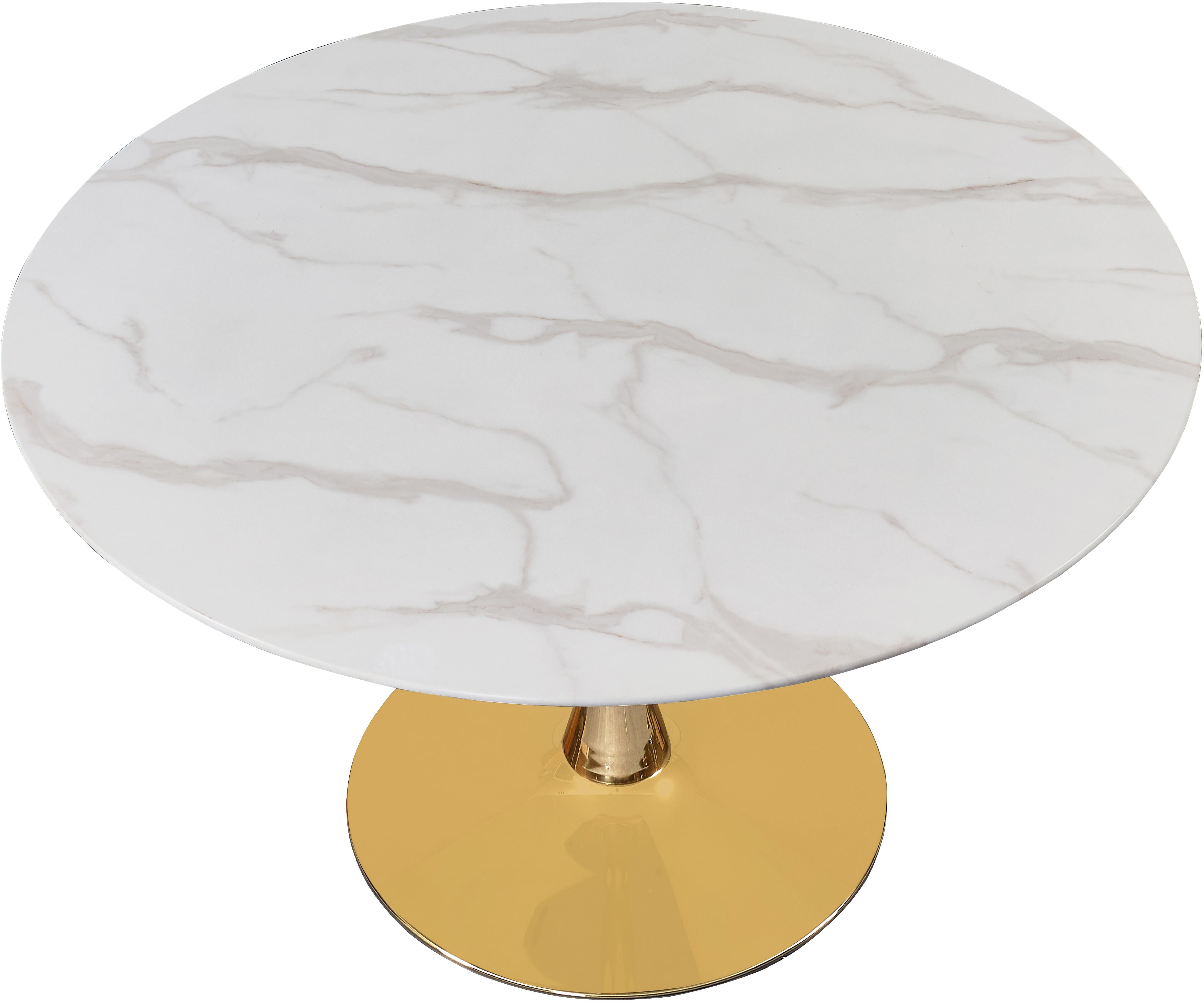 Tulip Gold Dining Table (3 Boxes) - Luxury Home Furniture (MI)