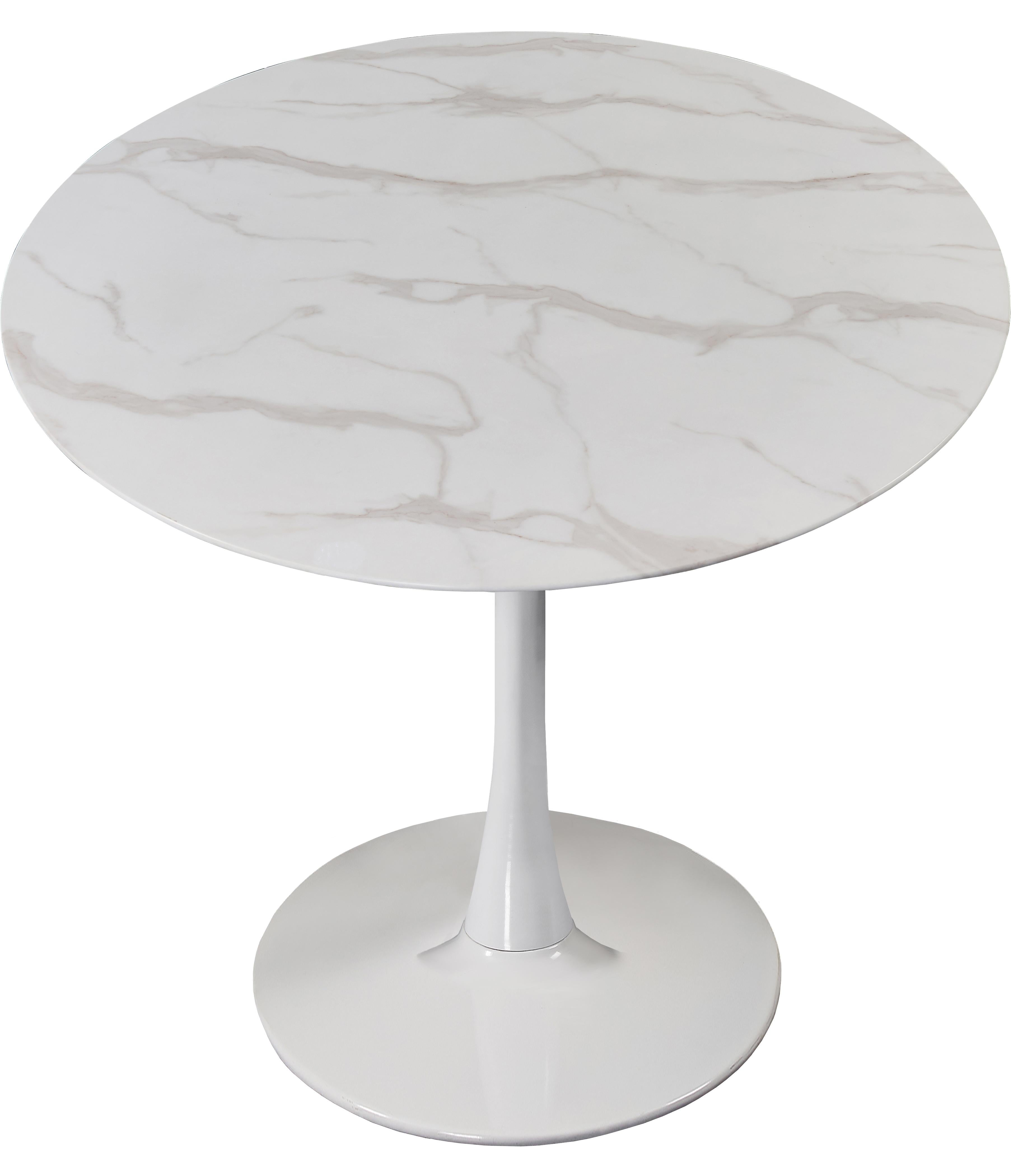 Tulip White Dining Table (3 Boxes) - Luxury Home Furniture (MI)