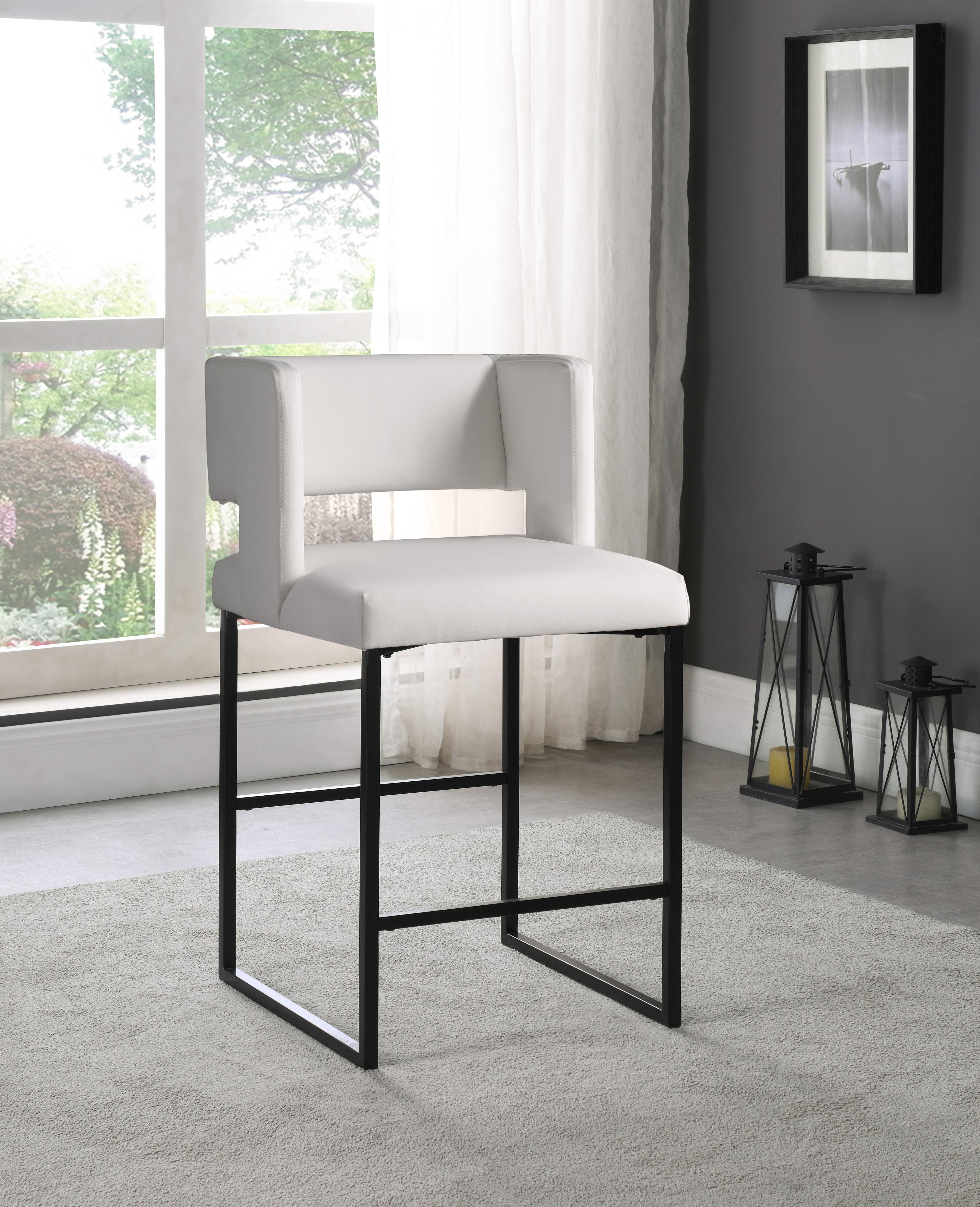 Caleb White Faux Leather Counter Stool - Luxury Home Furniture (MI)