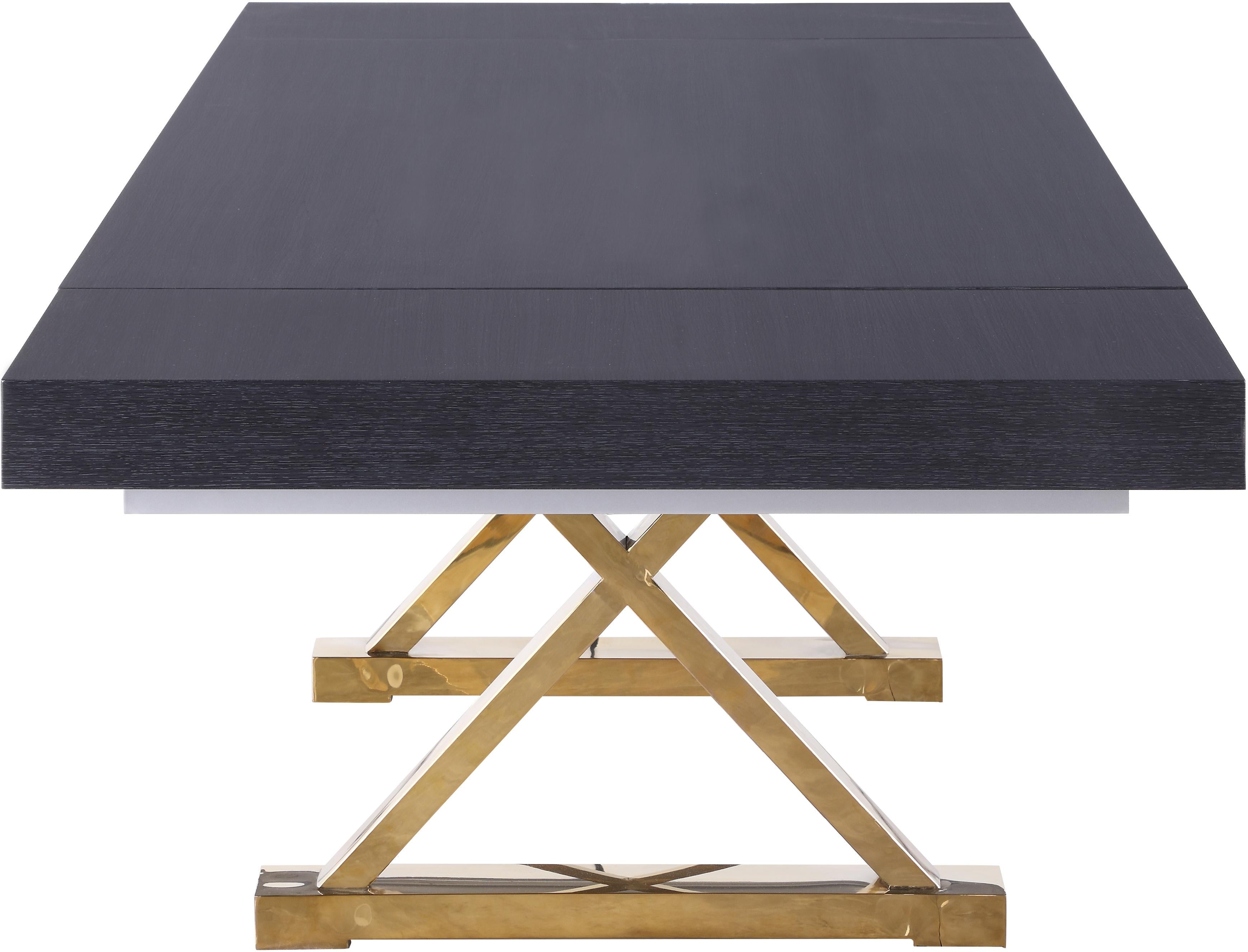 Excel Grey Oak Veneer Lacquer Extendable Dining Table (3 Boxes) - Luxury Home Furniture (MI)