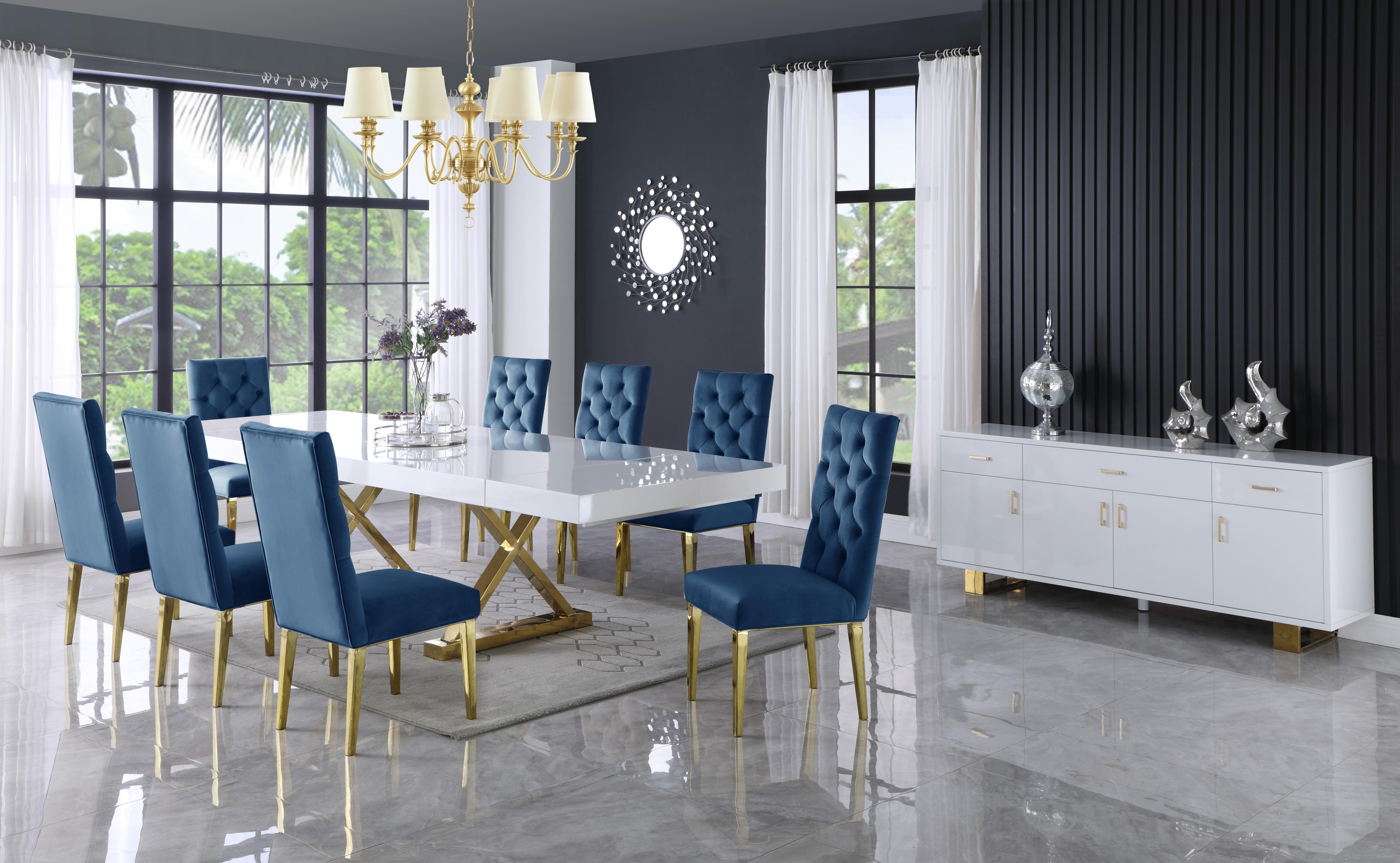 Excel White Lacquer Extendable Dining Table (3 Boxes) - Luxury Home Furniture (MI)