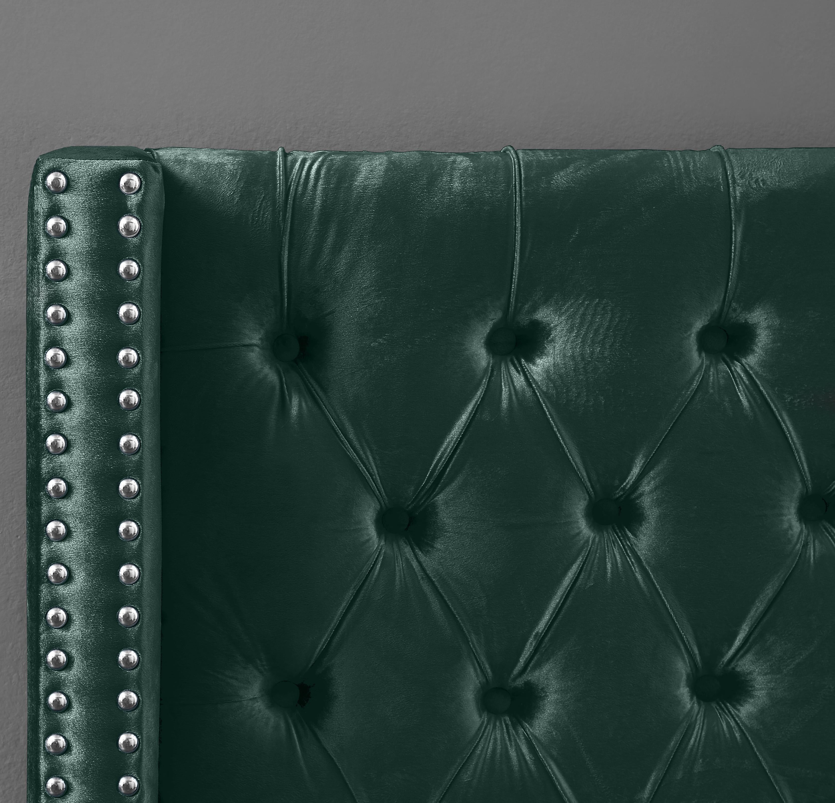 Aiden Green Velvet Full Bed - Luxury Home Furniture (MI)