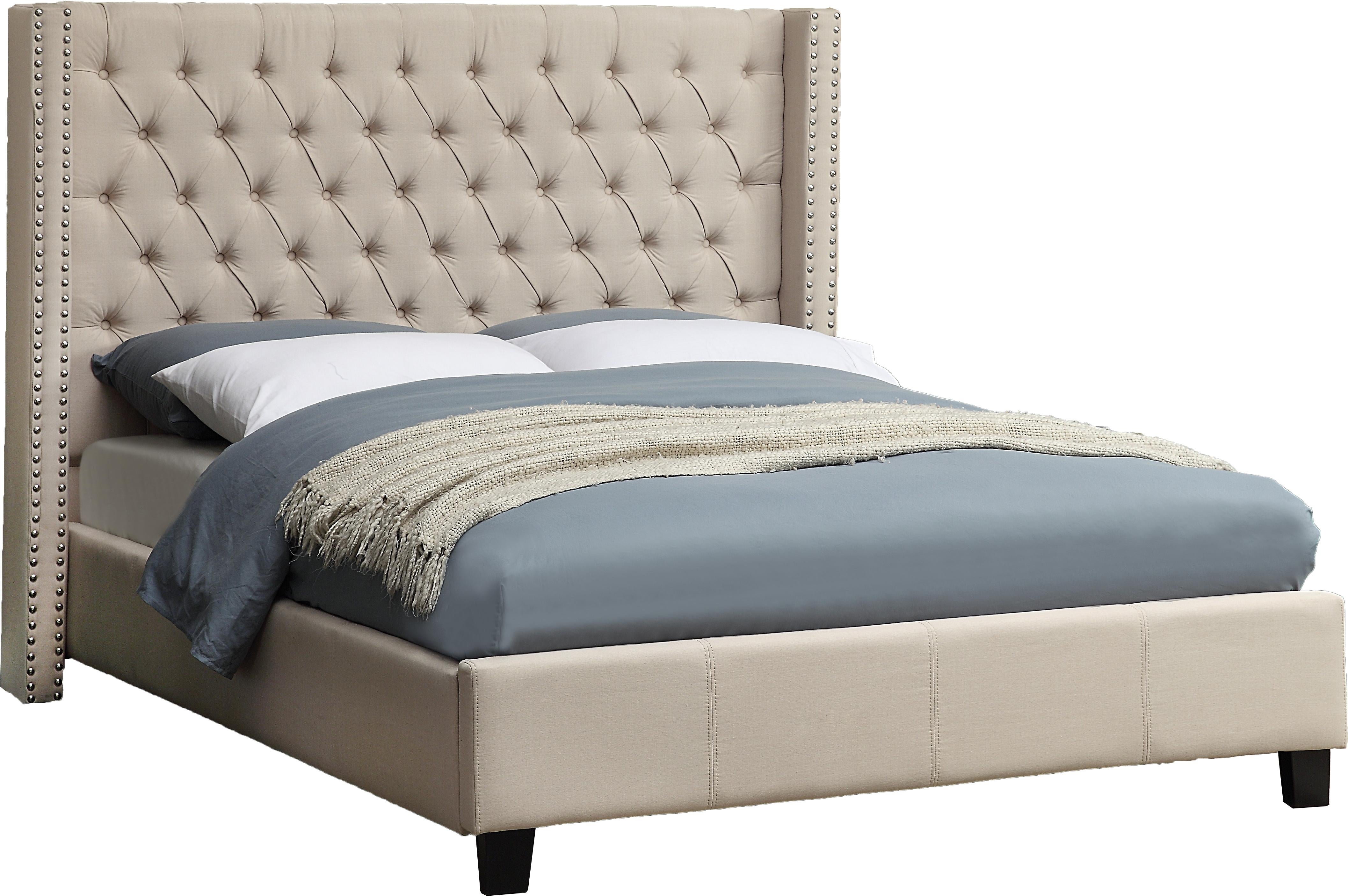 Ashton Beige Linen Queen Bed