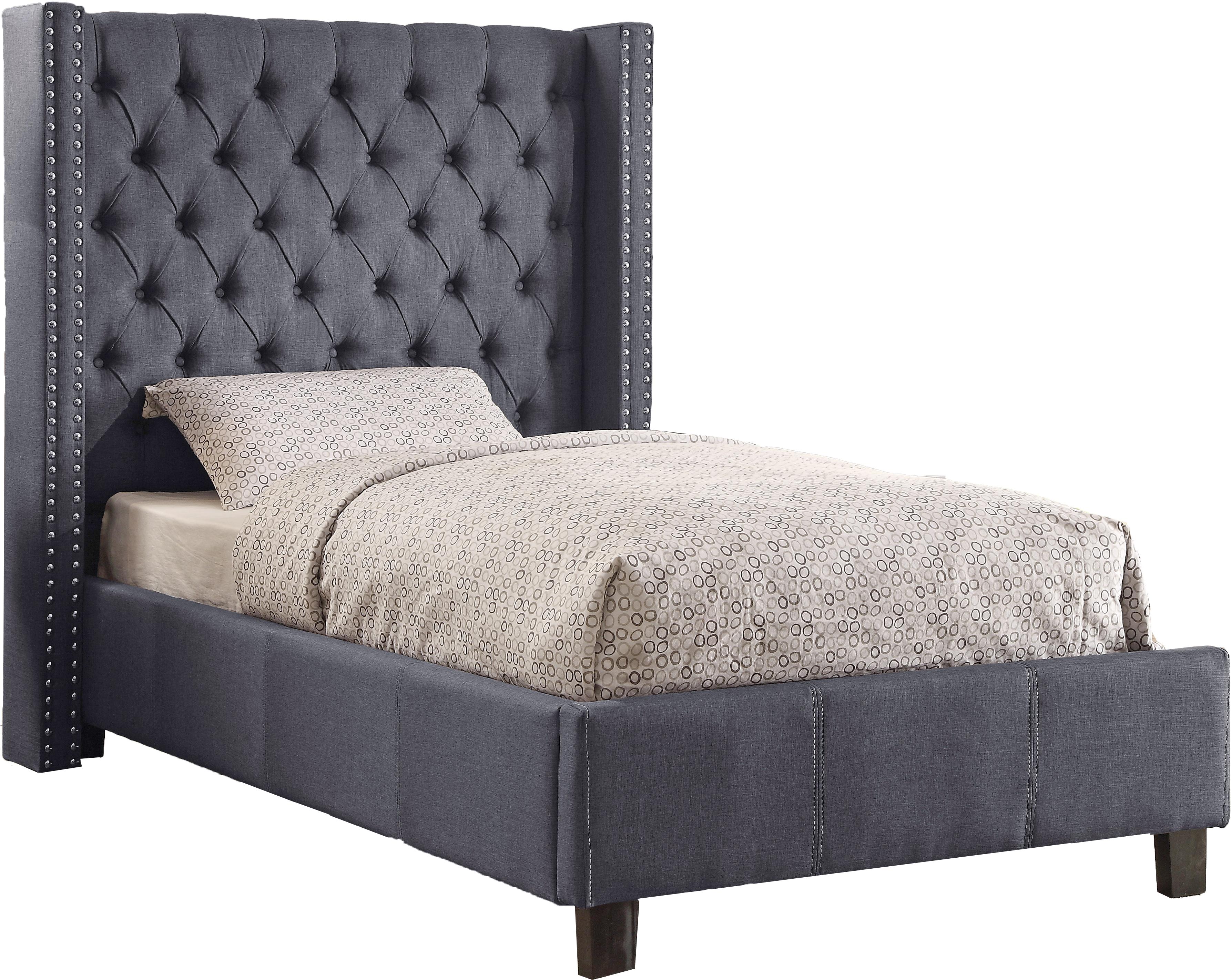 Ashton Grey Linen Twin Bed - Luxury Home Furniture (MI)