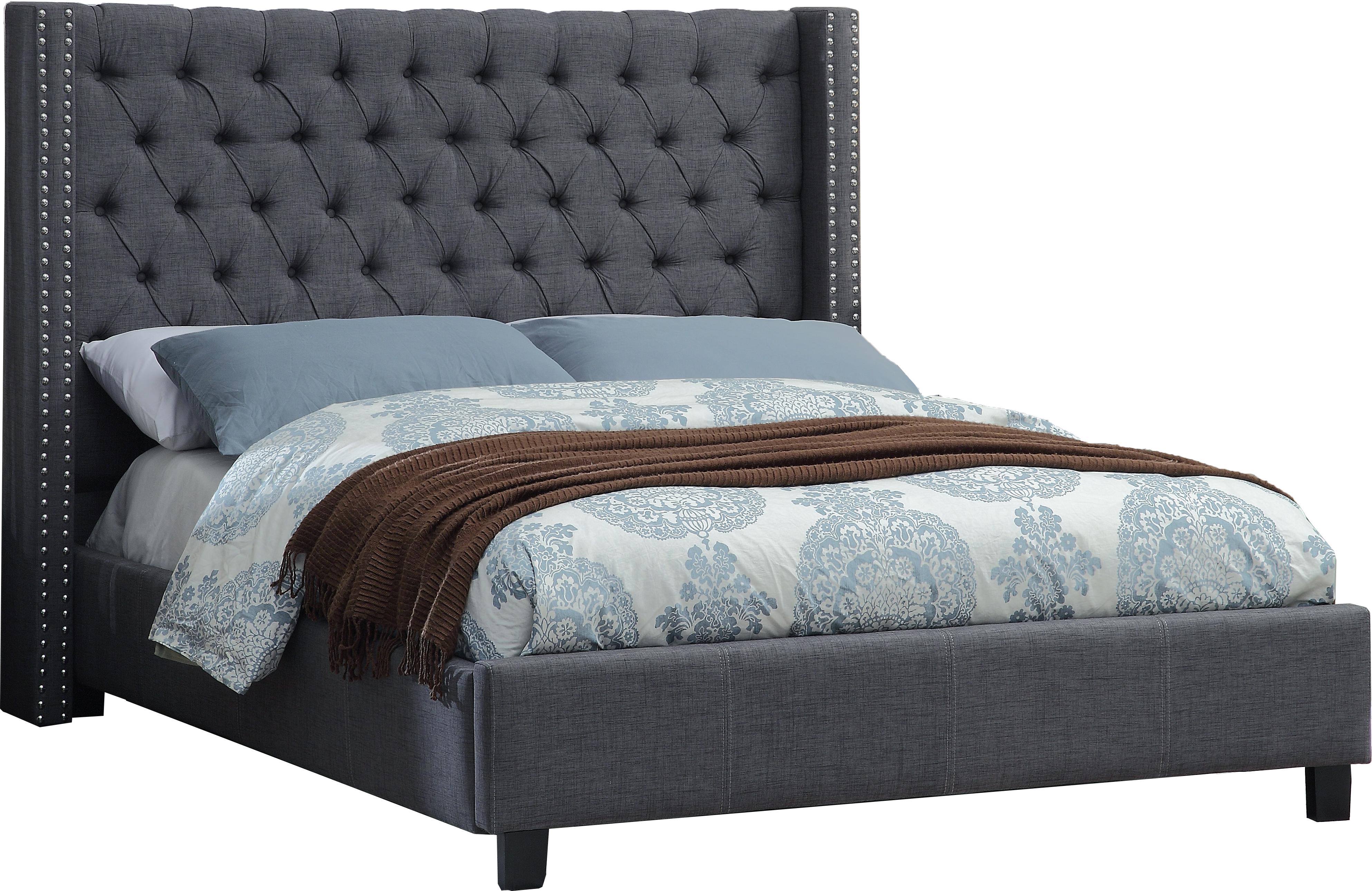 Ashton Grey Linen King Bed - Luxury Home Furniture (MI)