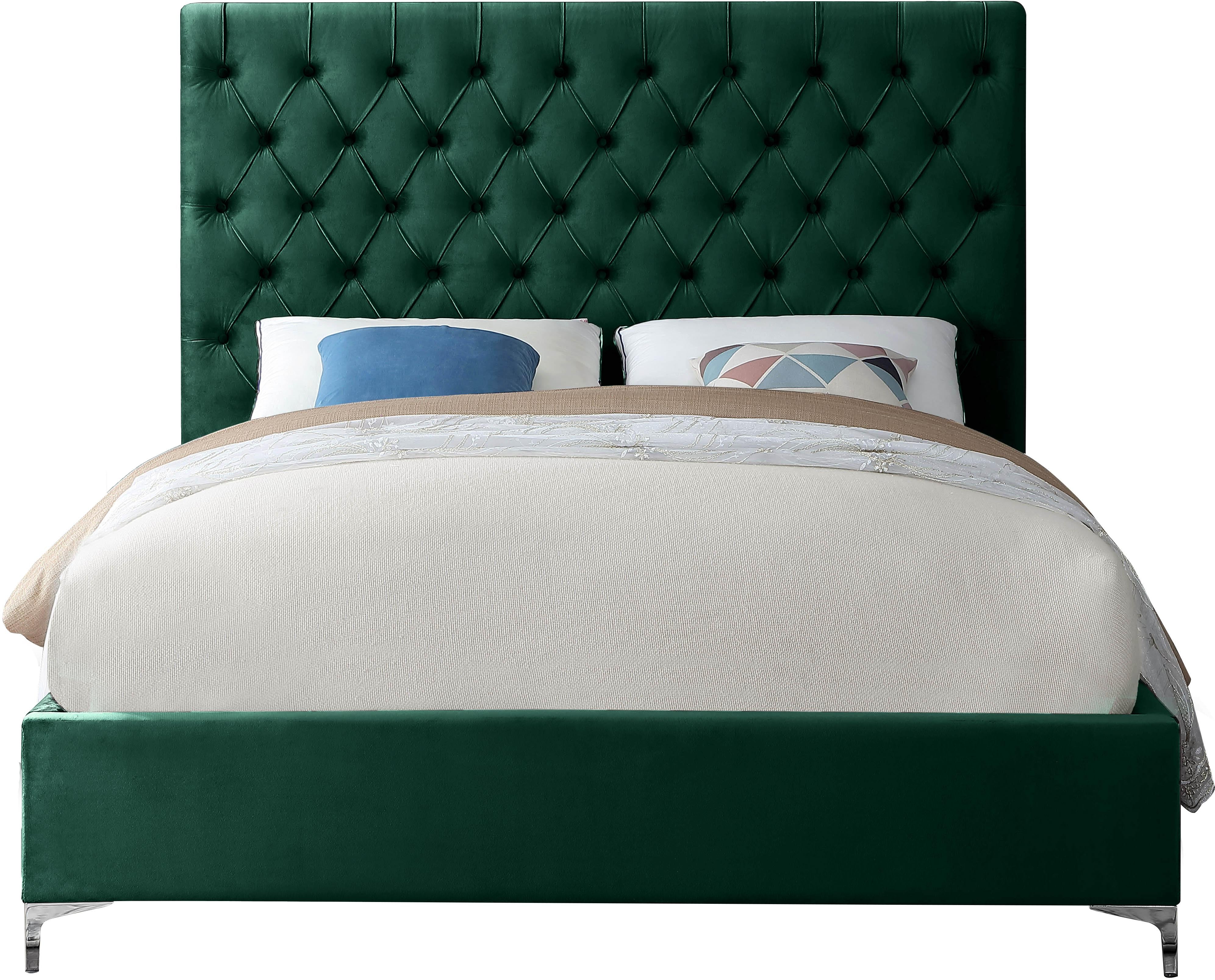 Cruz Green Velvet Full Bed - Luxury Home Furniture (MI)