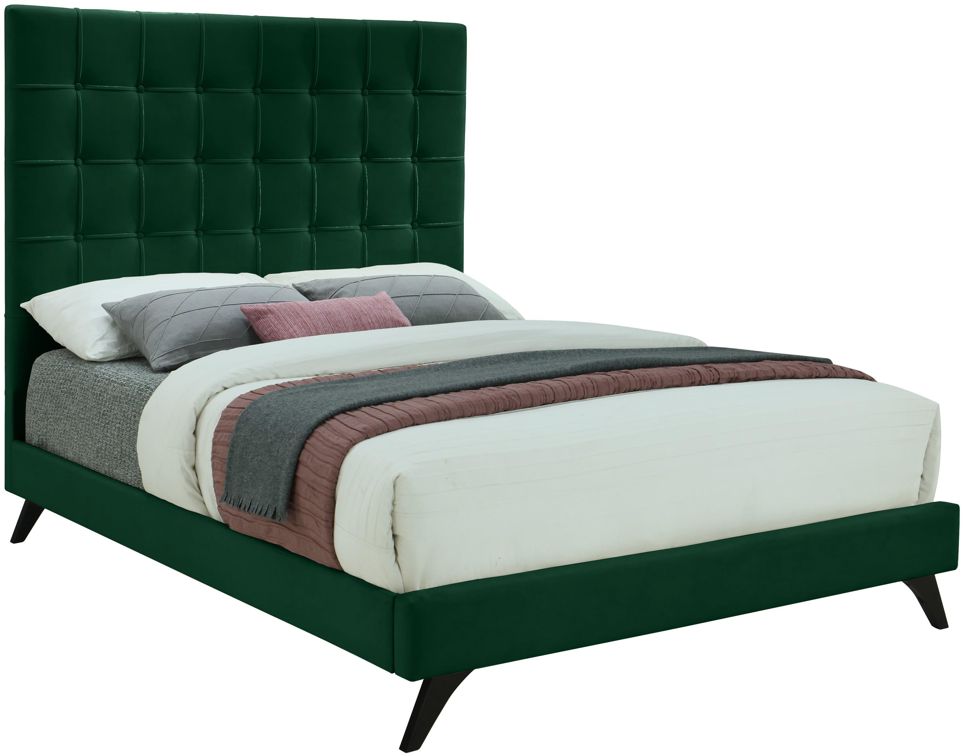 Elly Green Velvet Full Bed - Luxury Home Furniture (MI)