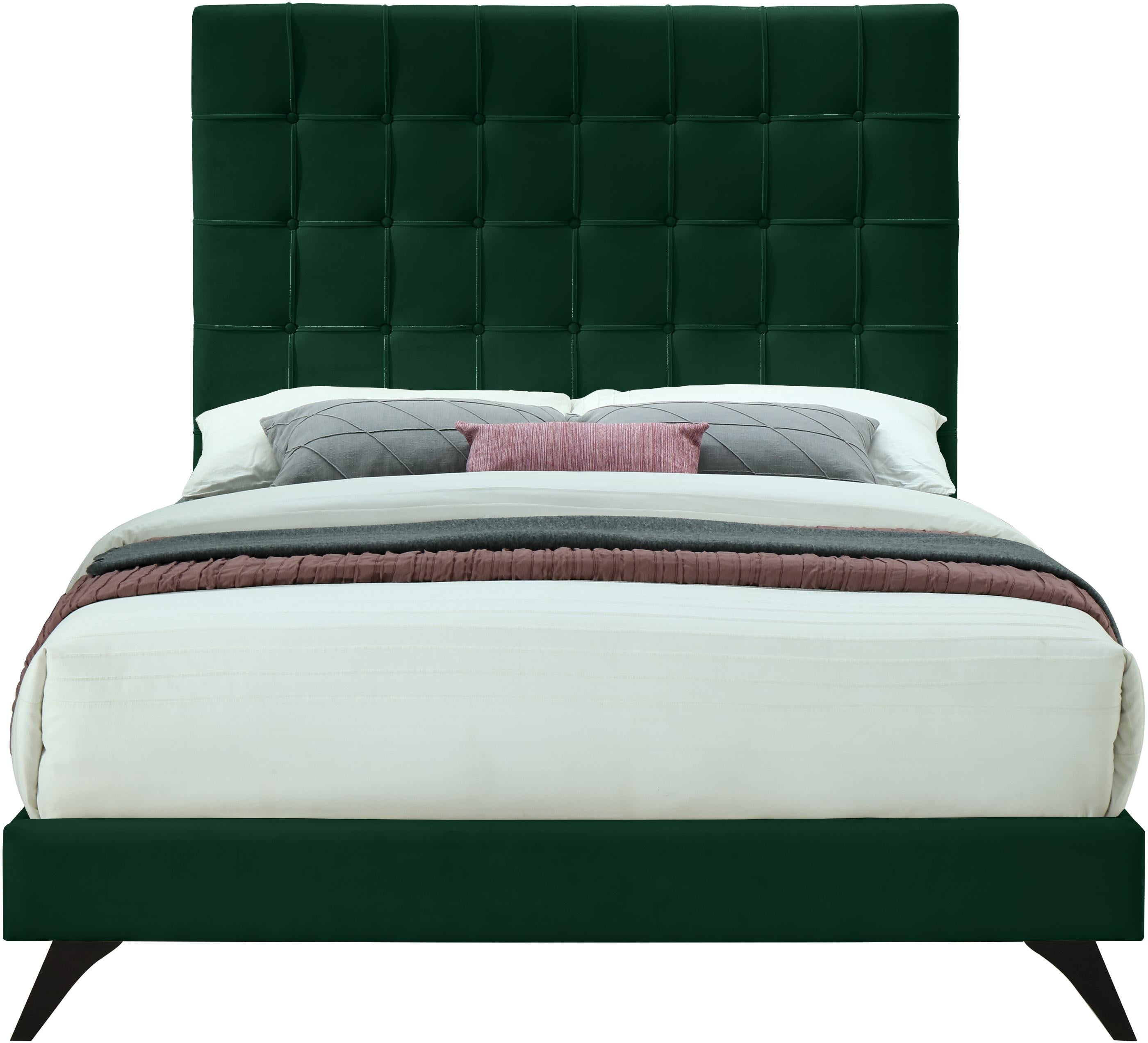 Elly Green Velvet Full Bed - Luxury Home Furniture (MI)