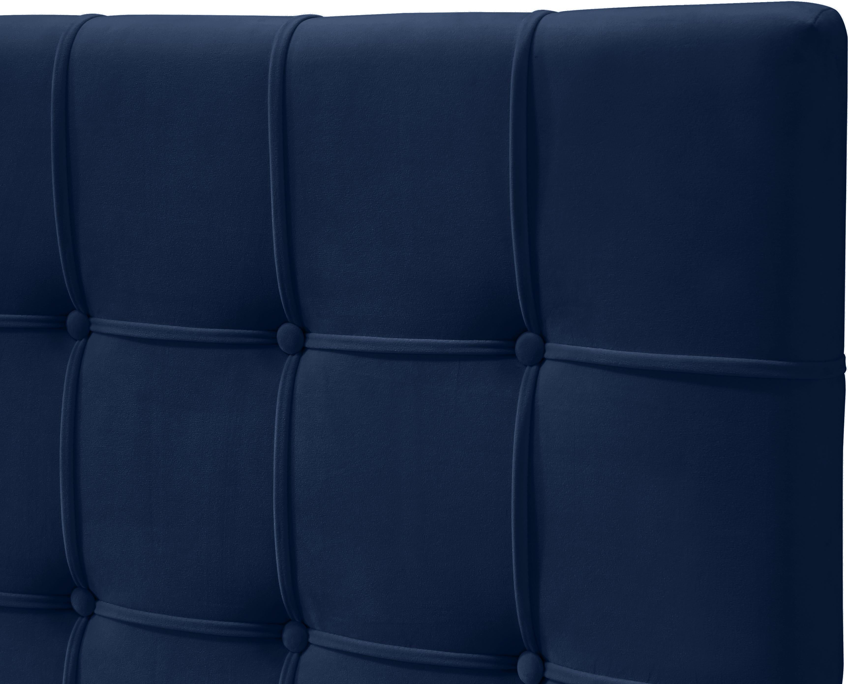 Elly Navy Velvet Full Bed - Luxury Home Furniture (MI)