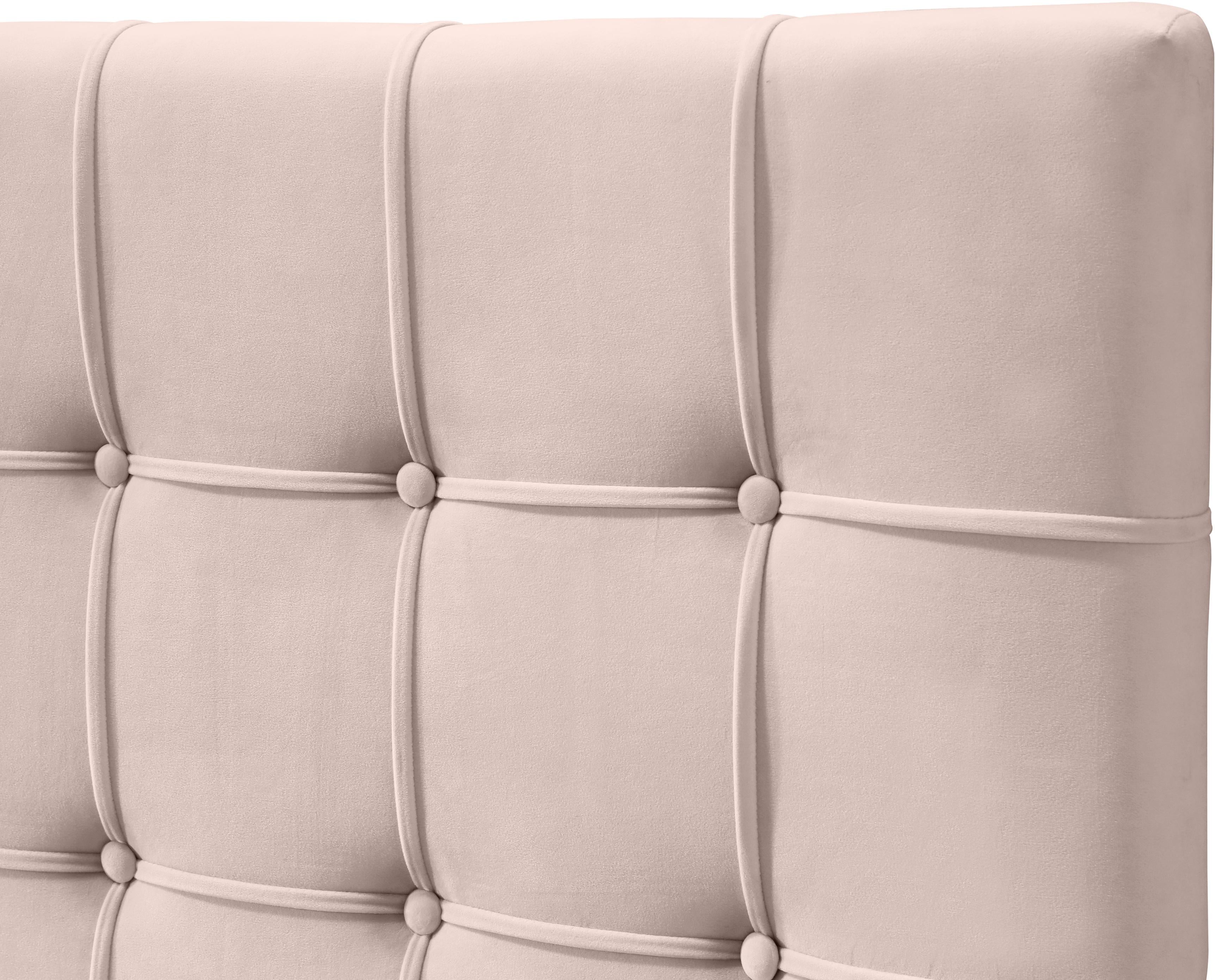 Elly Pink Velvet Full Bed