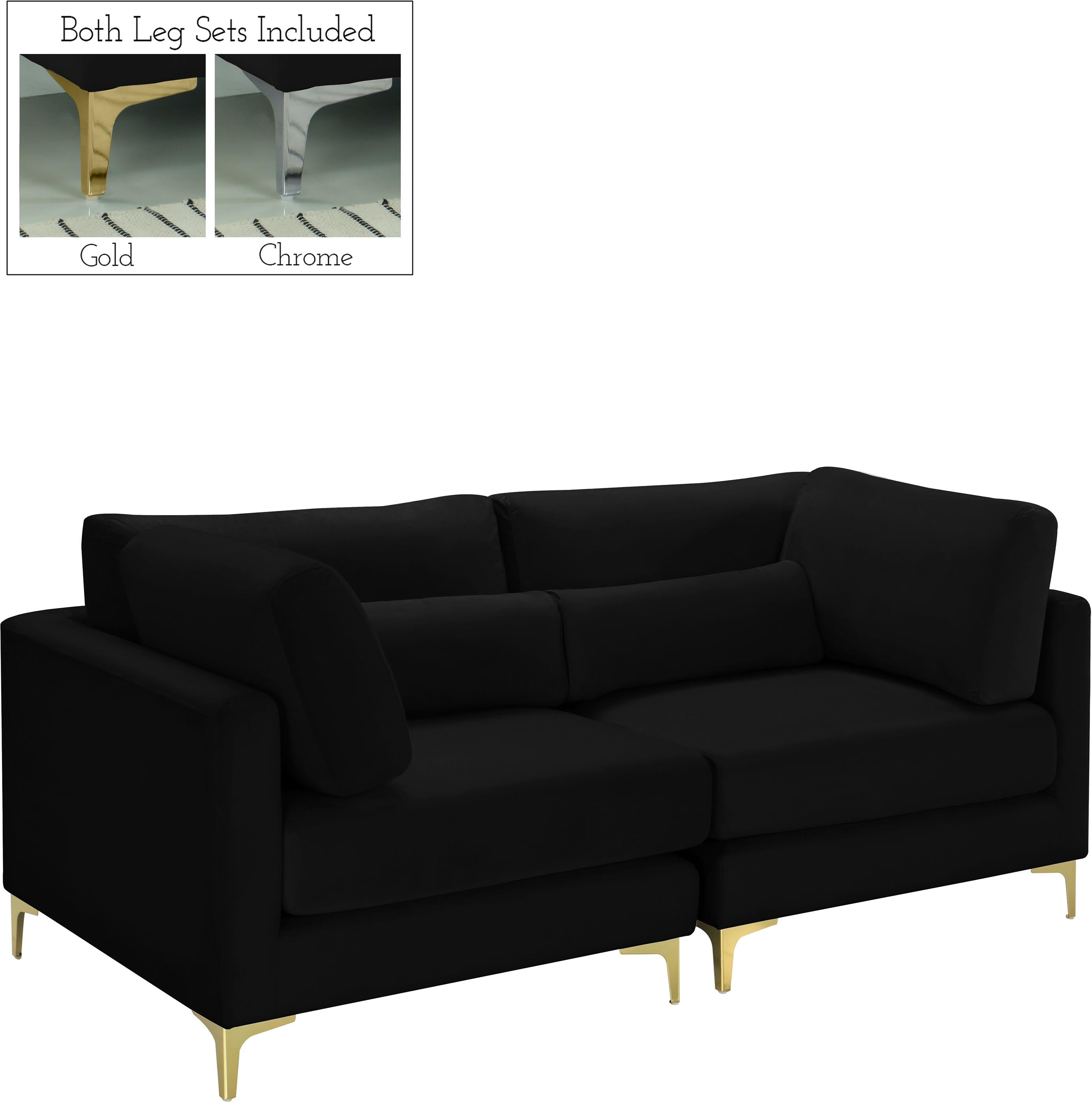 Julia Black Velvet Modular Sofa - Luxury Home Furniture (MI)